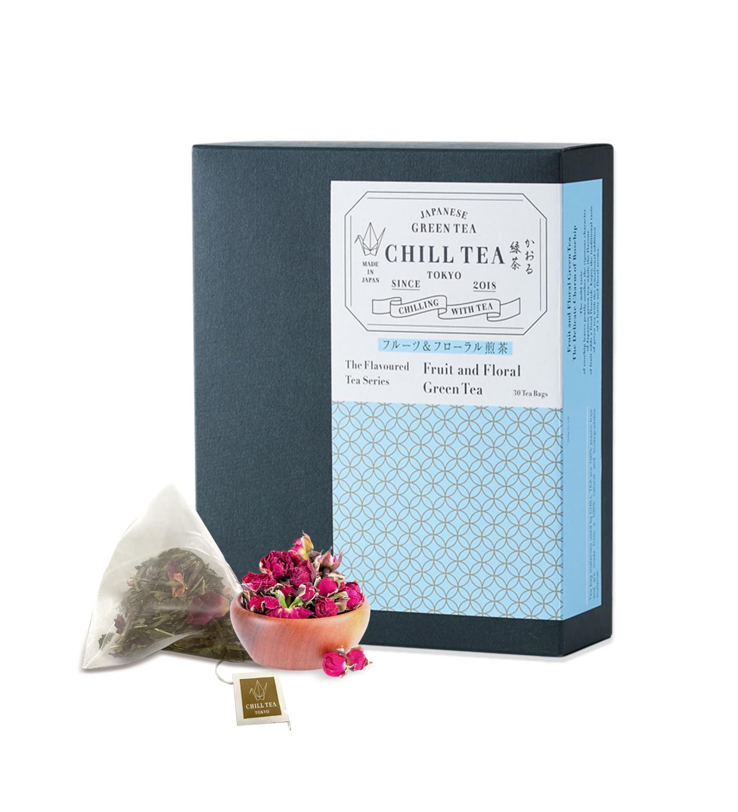  CHILL TEA Tokyo Fruity and floral green tea from CHILL TEA Tokyo - 100% Japanese loose leaf green tea with rosehip - 100% plastic-free tea bags - Lightly fruity flavor (30 tea bags) - Buy Online on GoSupps.com