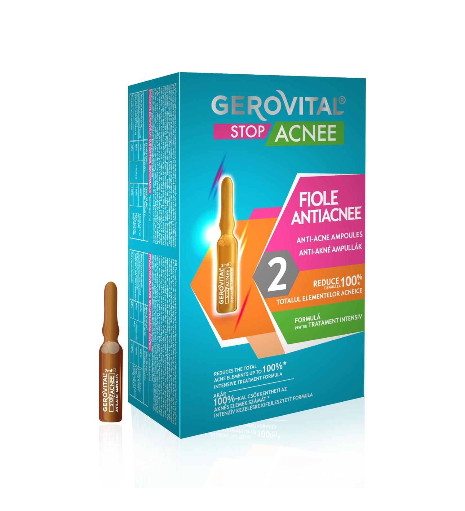 Anti-Acne Face Serum with Salicylic Acid and Niacinamide Intensive Treatment for Pimples Ideal for Oily Skin Gerovital Stop Acne - Buy Online on GoSupps.com