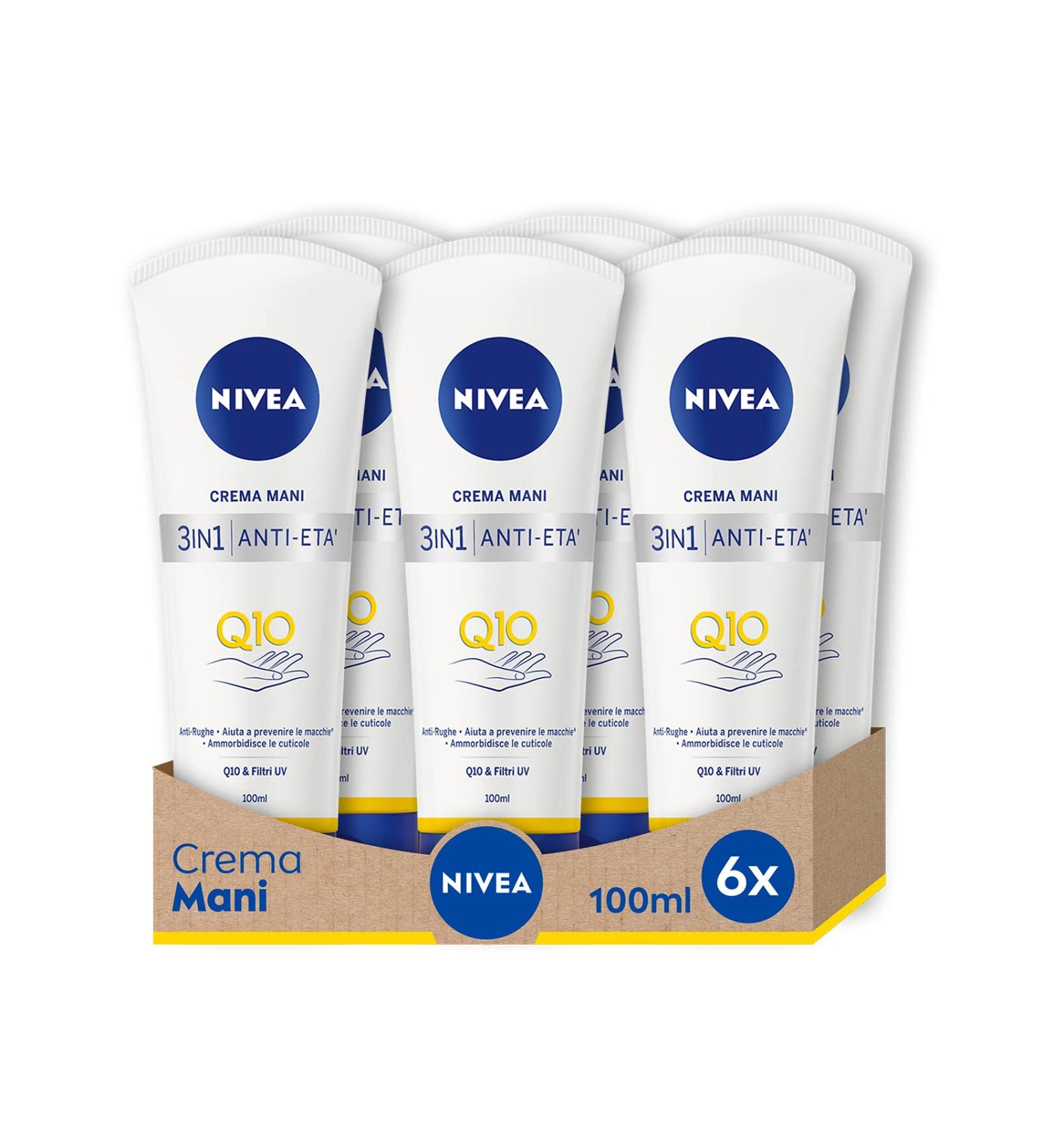 Nivea Anti-Aging Hand Cream Q10 - 6 Pack (100ml) | Moisturizing Anti-Folds & Anti-Spots | UV Filters & Fragrance-Free - Buy Online on GoSupps.com