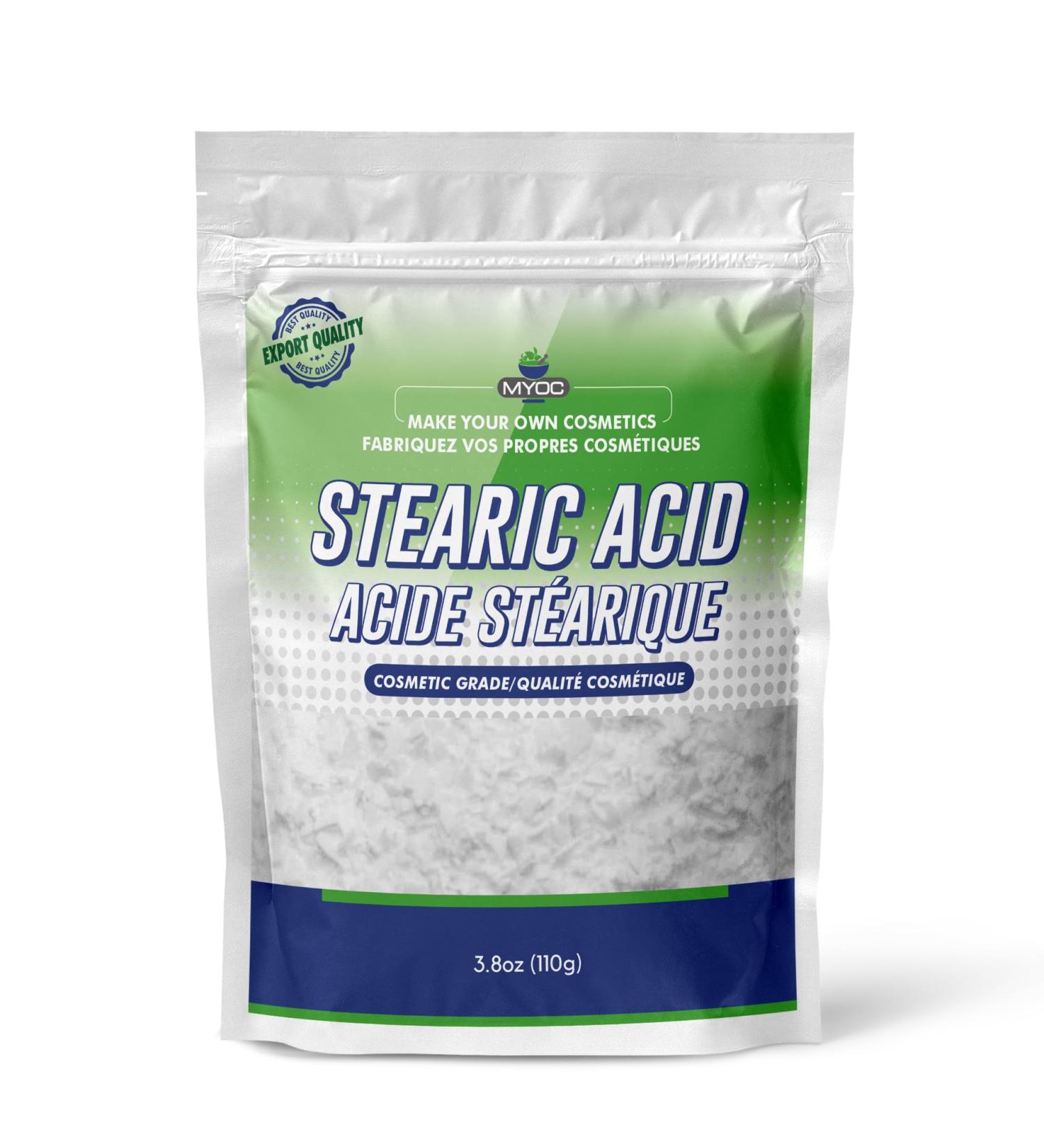 White Stearic Acid Powder 110g - Cosmetic Grade for Soap Cream Lotion & More - 3.88 oz - Buy Online on GoSupps.com