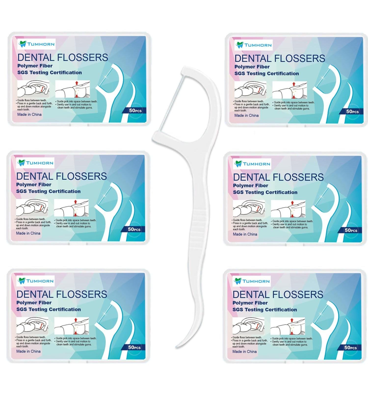 Buy Dental Floss Picks - Travel Floss Sticks for Adults 300pcs in 6-Box Portable Case | Best Oral Care Accessories - Buy Online on GoSupps.com