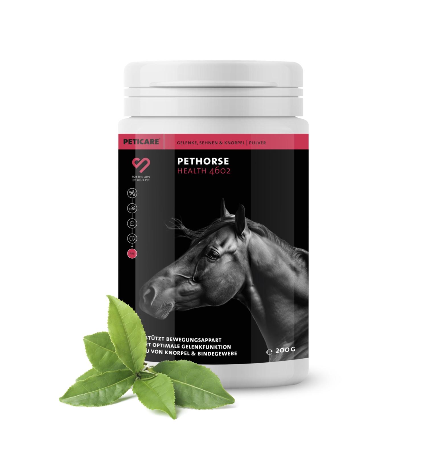 Peticare Joint Powder for Horses | Joint & Tendon Supports Cartilage | Natural Ingredients for All Ages & Ponies | with MSM & Green Mold | petHorse Health 4602 - Buy Online on GoSupps.com