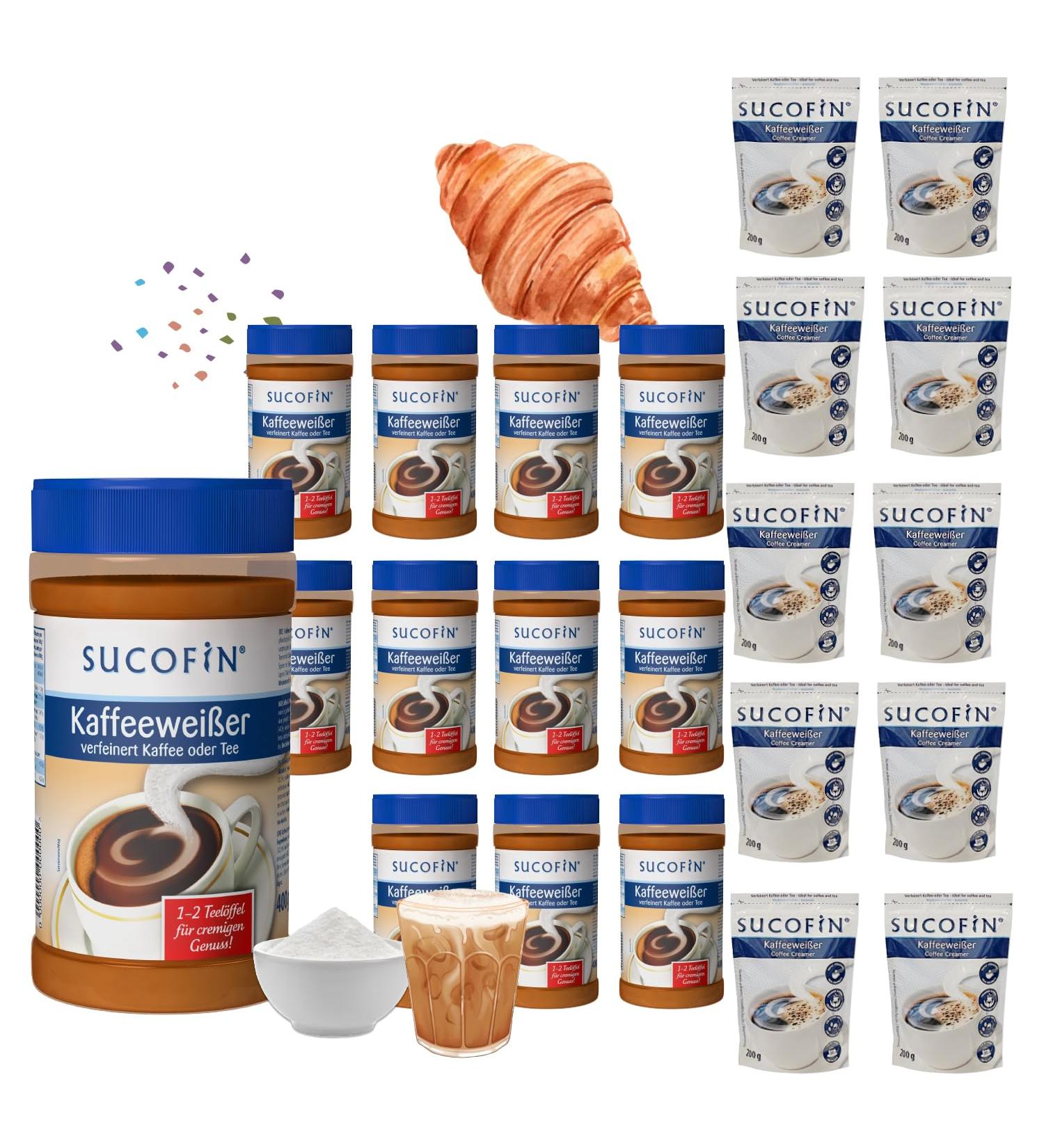 TSI Consumer Goods SUCOFIN Coffee white refined coffee and tea 22pack 12 x 400 g can + 10 x 200 g resealable aroma protection bag value pack - Buy Online on GoSupps.com