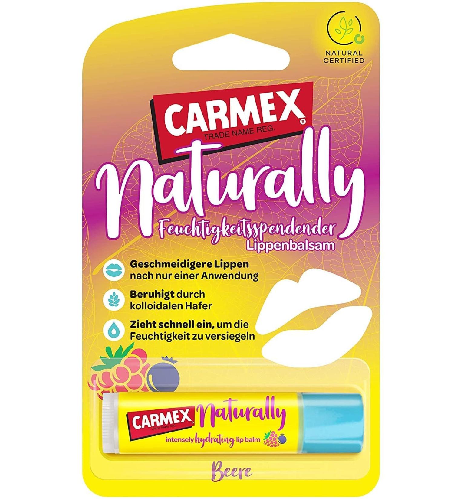 Carmex Naturally Stick Berry Natural lip care for a supple result 1 piece of 4.25 g - Buy Online on GoSupps.com