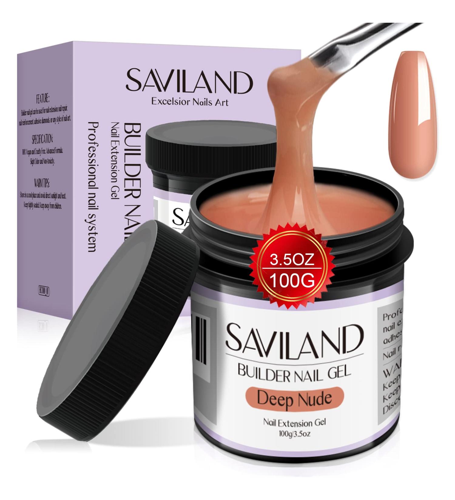 Saviland 100g Deep Nudes Builder Nail Gel - Large Capacity Hard Gel for Nail Extension and Strengthening - Professional Grade UV Gel for Manicures at Home or Salon - Buy Online on GoSupps.com