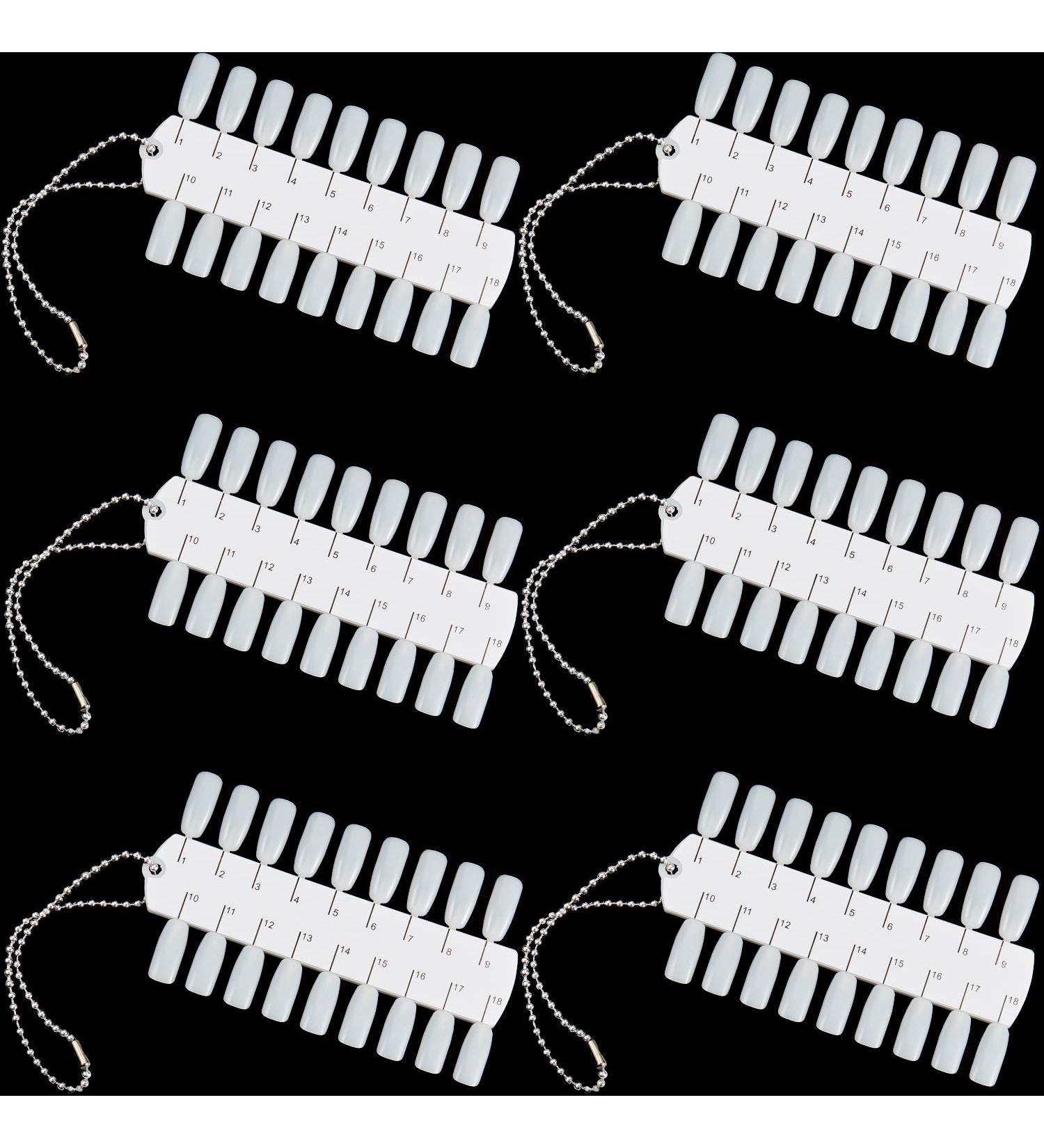 6 Sets Double Layer Nail Color Display Card with 216 Tips - Nail Design Practice Palette Board with Chain - Buy Online on GoSupps.com