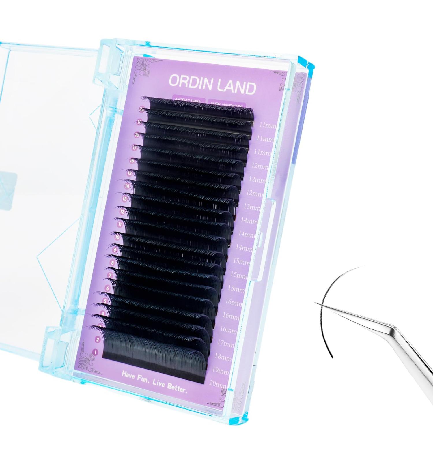 Premium D Curl Eyelash Extensions 8-20mm - Super Volume 20 Rows for Professional Salon Use | Soft Silk Matte Dark - 0.05-D-8-16 Mixed - Buy Online on GoSupps.com