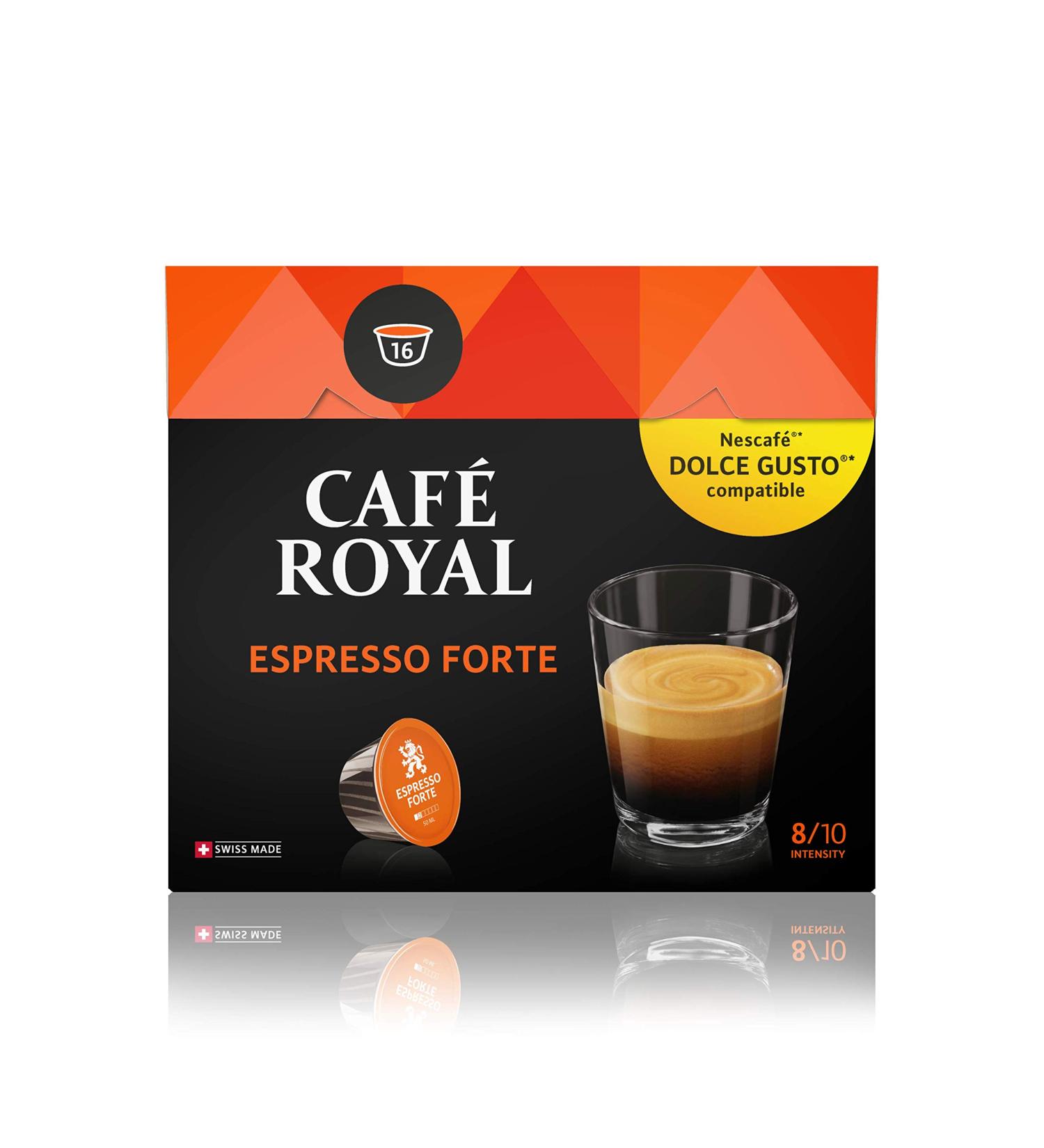 Caf Royal Espresso Forte - 48 pods Compatible with the NESCAFE * Dolce Gusto * System (Pack of 3X16) - Buy Online on GoSupps.com