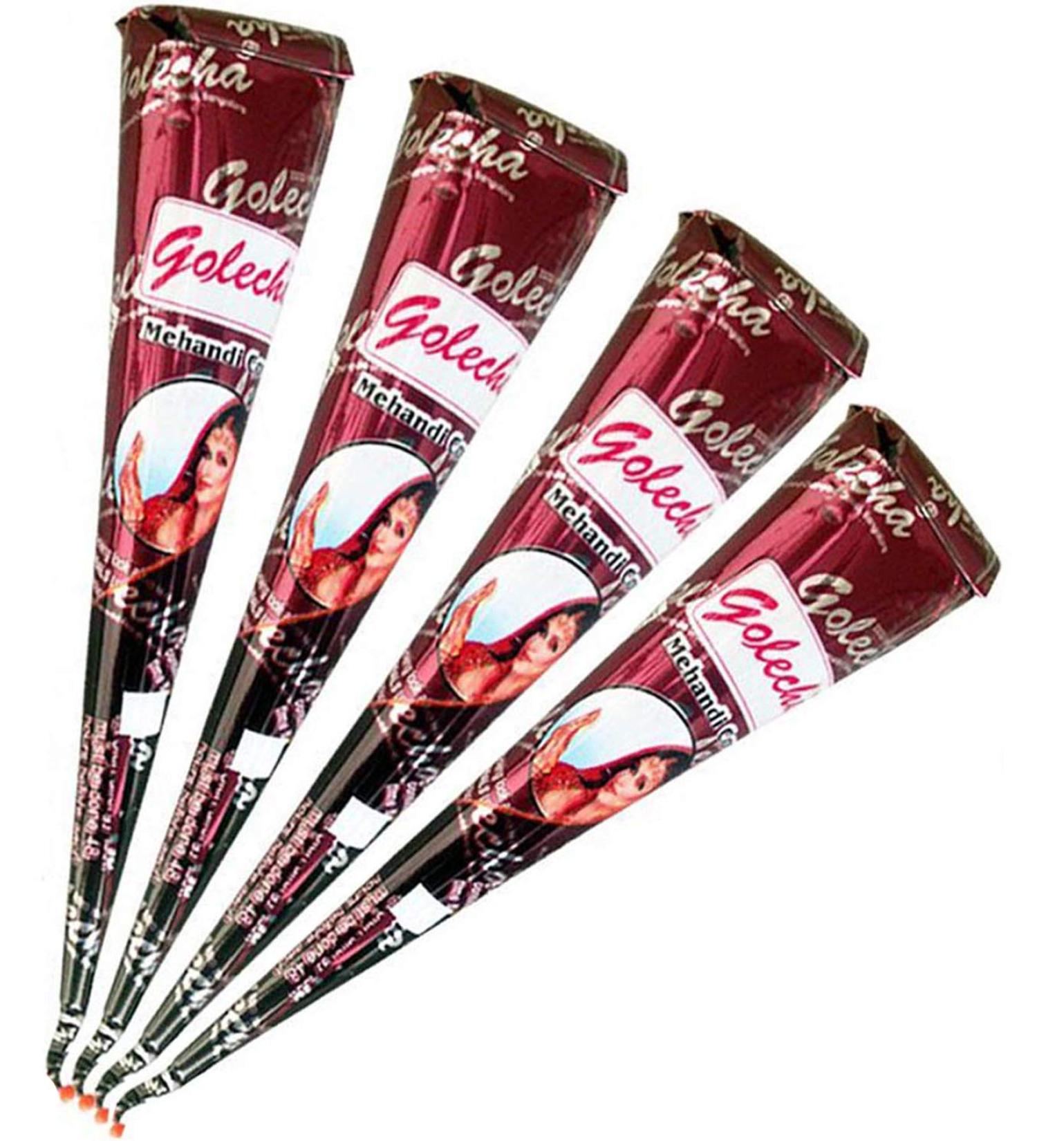 Buy 4x Golecha 100% Natural Henna Paste Cones - No Mix No PPD (Red-Brown) | 125g | International Shipping Available - Buy Online on GoSupps.com