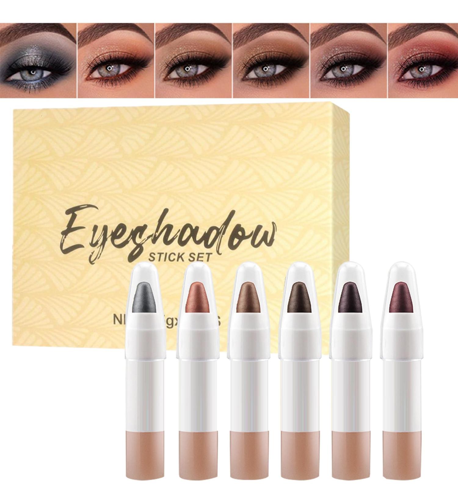 Cream eyeshadow stick eyeliner pencil shimmering eyeshadow stick - 6 colors of glitter highlighter with long-lasting long-lasting glitter for professional application. - Buy Online on GoSupps.com