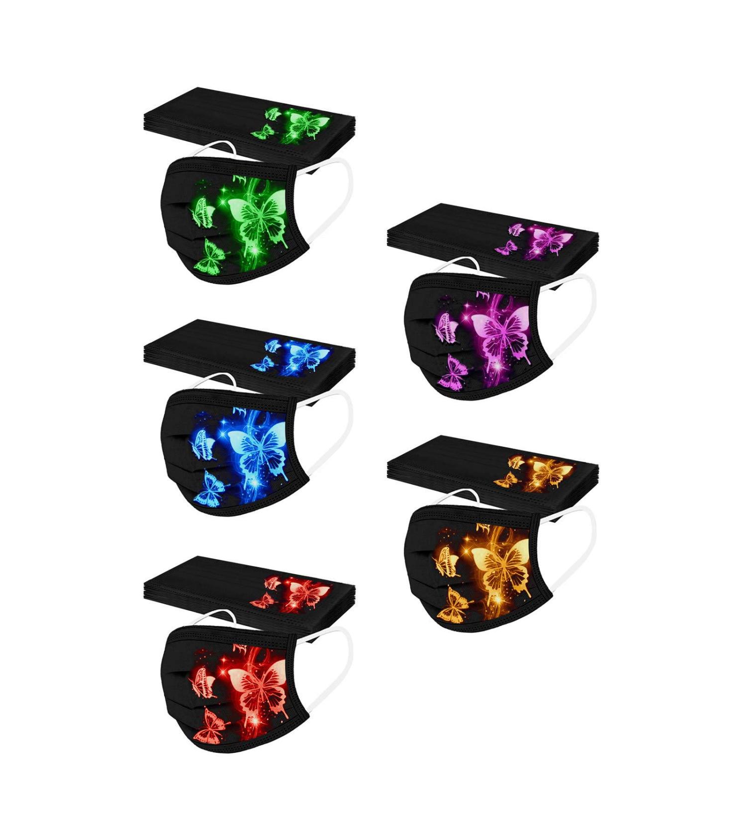 Buy Amyglin 50PC Disposable 3-Layer Non-Woven Face Masks - Butterfly Motif Neck Gaiter for Adults | Breathable & Comfortable Protection - Buy Online on GoSupps.com