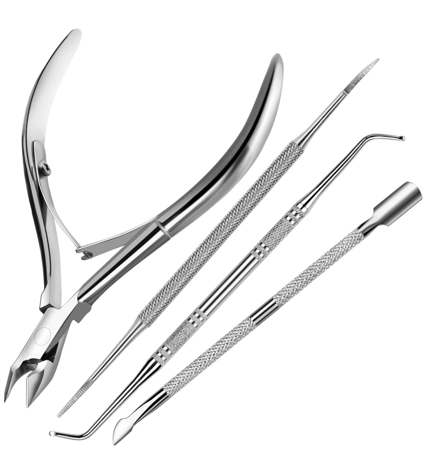 FANDAMEI 4 PCS Nail Care Kit - Stainless Steel Cuticle Nippers and Toenail Tools Set for Professional Manicure and Pedicure - Buy Online on GoSupps.com