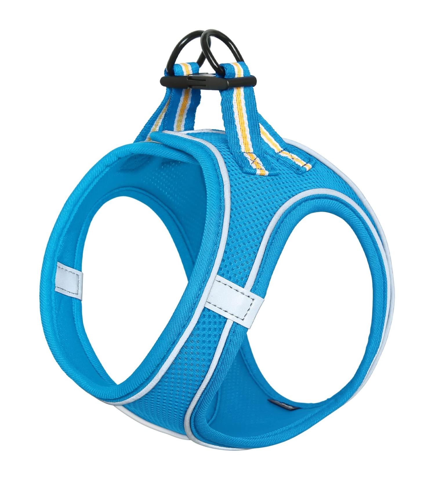 Heele Dog Harness for Small & Medium Dogs | Adjustable Breathable Reflective Soft Mesh - Sky Blue 2XS - Buy Online on GoSupps.com
