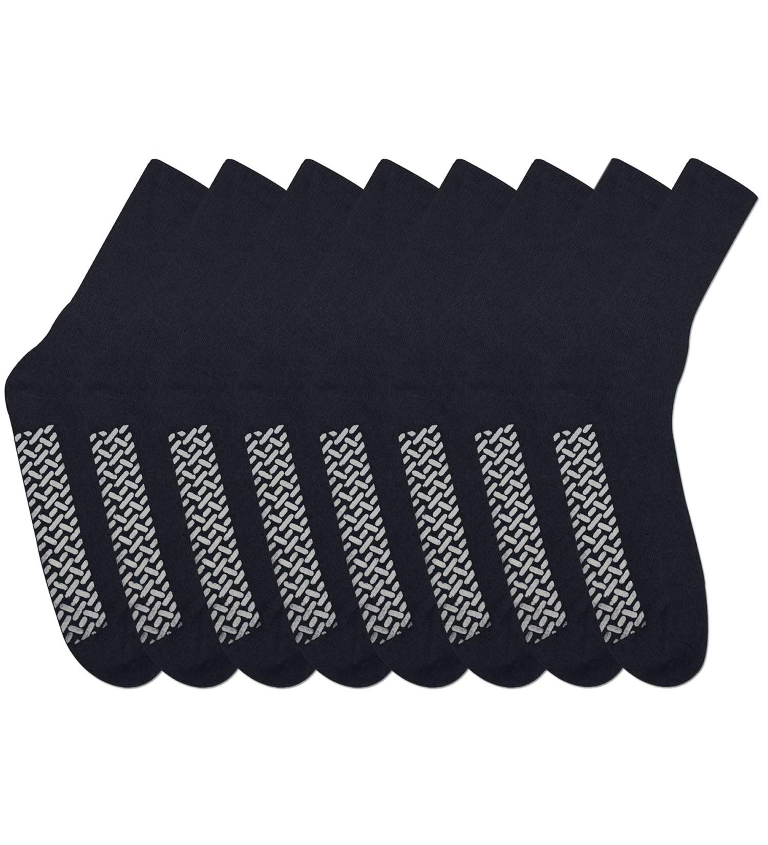 Nobles Assorted Black Diabetic Anti Skid Hospital Gripper Socks - 9 Pairs (Size 10-13), Ideal for Adults Men and Women - Buy Online on GoSupps.com