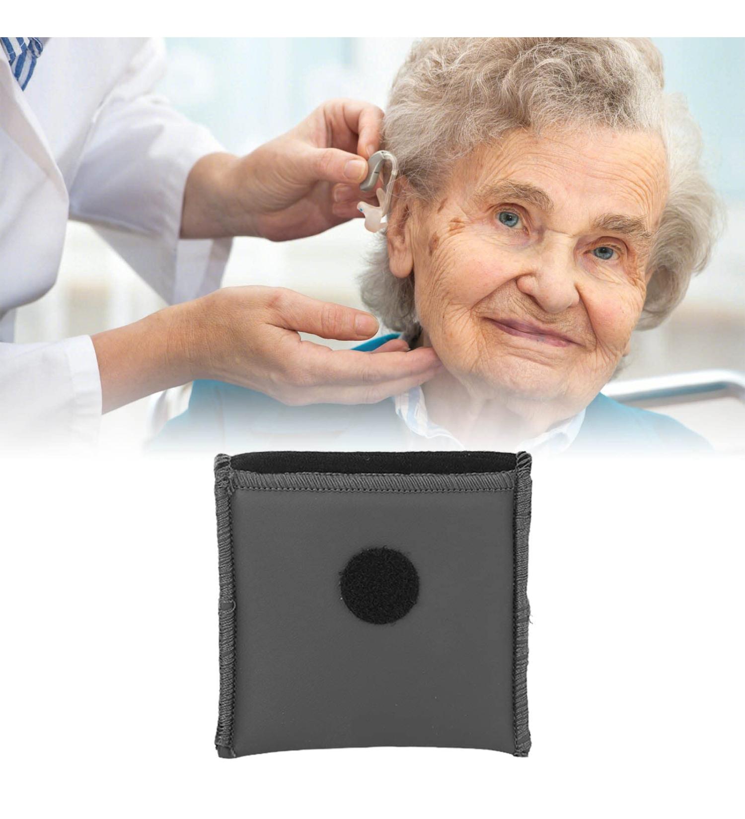 Portable PU Leather Hearing Aid Case - Compact Pocket-Sized Black Bag for Amplifiers - Buy Online on GoSupps.com