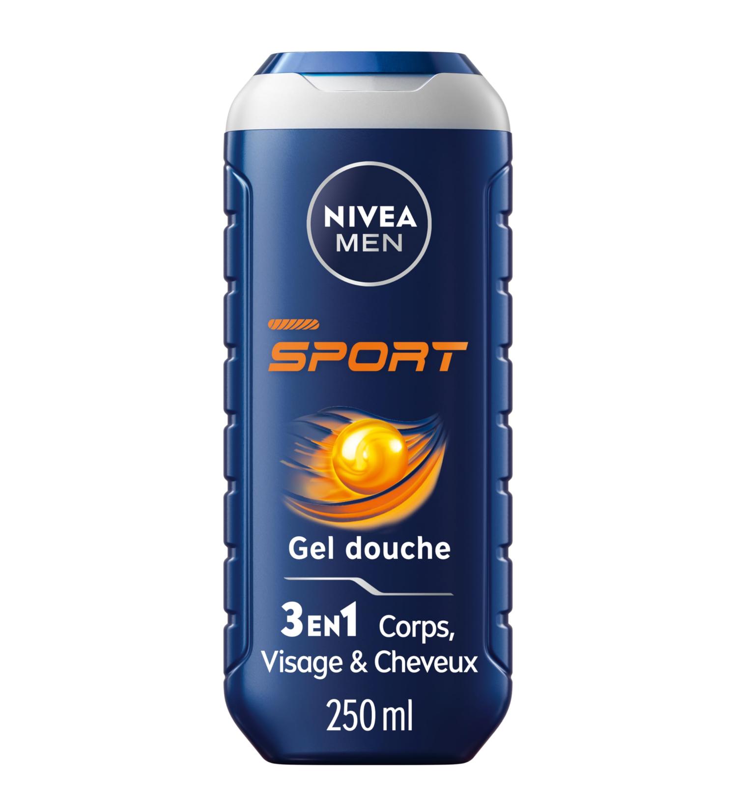  NIVEA MEN NIVEA MEN Sport Shower Gel (1 x 250 ml) Cleansing Care Enriched with Minerals 3 in 1 Shower Gel for Men Conditioner Body Wash Face & Hair for a 24-Hour Freshness Effect - Buy Online on GoSupps.com