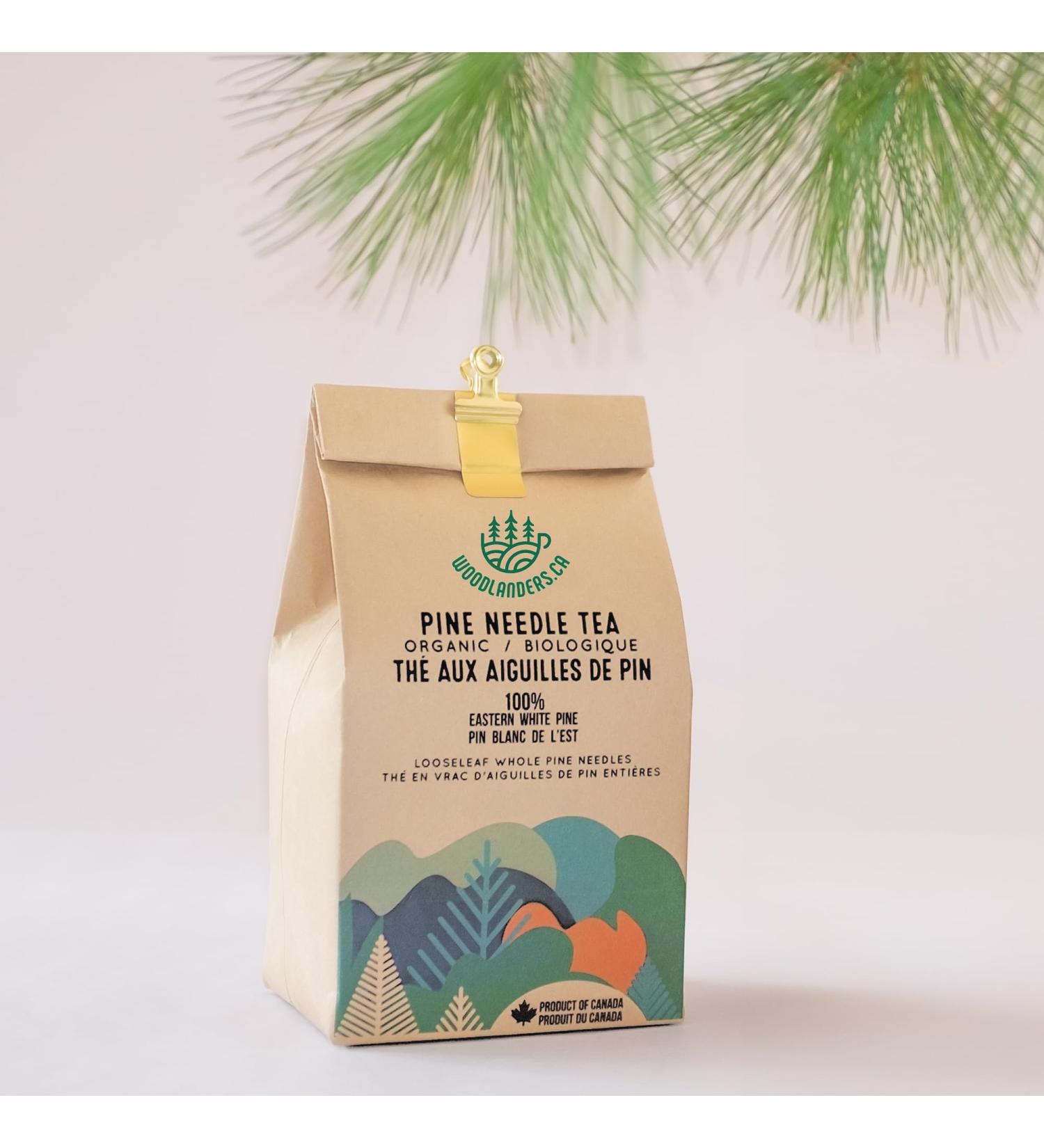 Woodlanders Artisan Organic Canadian Eastern White Pine Needle Tea (LOOSE LEAF) Fresh Loose Leaf Whole Pine Needle Tea and a Product of Canada ::: 1 pound (lb) / 454g / 16oz ::: woodlanders.ca - Buy Online on GoSupps.com