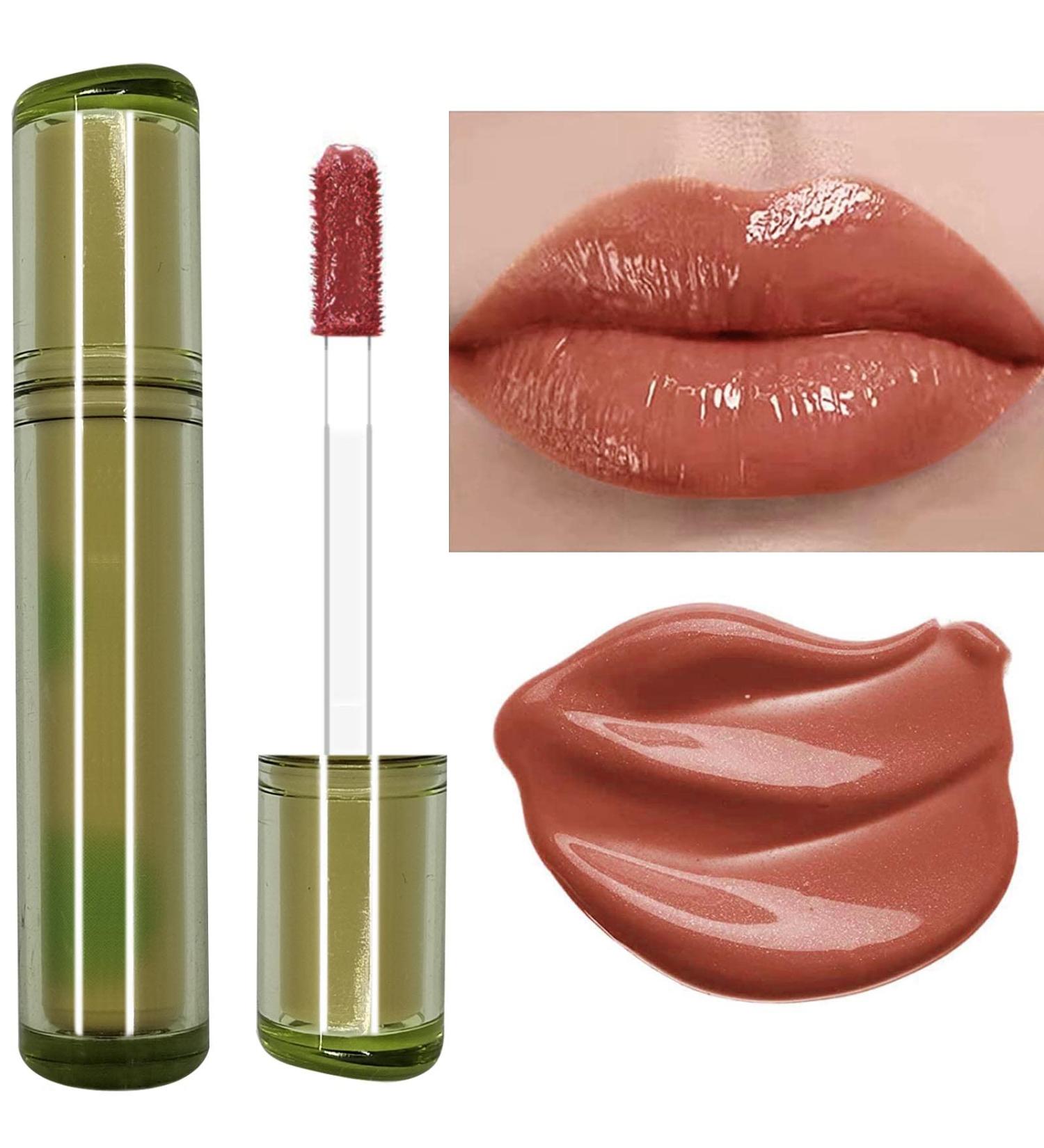 Hydrating Nude Glitter Lip Gloss - Plumping & Moisturizing | Long Lasting Liquid Lipstick by Glossier - Buy Online on GoSupps.com