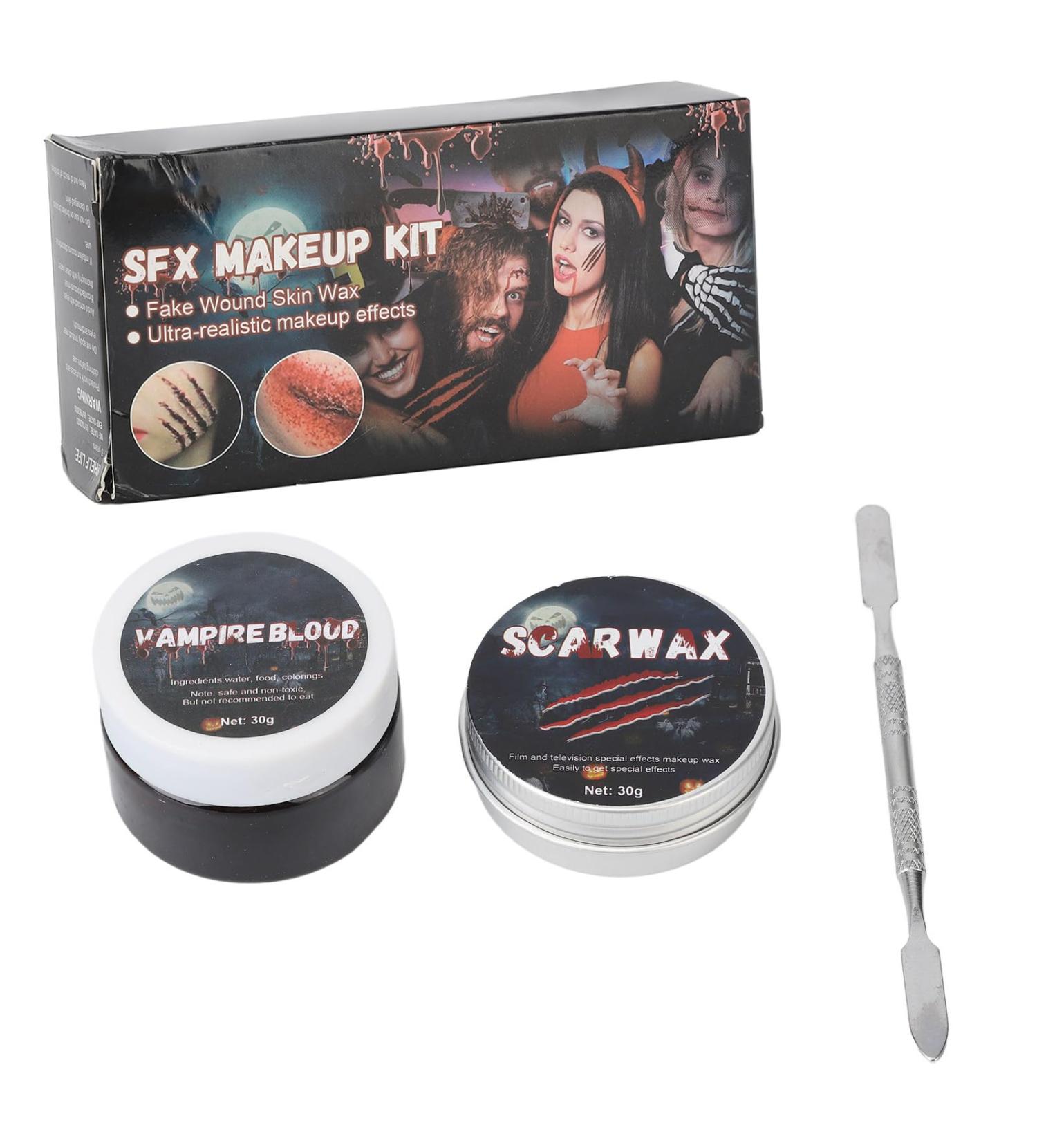 Scar Wax Coagulated Kit - Ultimate Halloween SFX Makeup for Realistic Effects | Portable & Convenient with Spatula Included - Buy Online on GoSupps.com