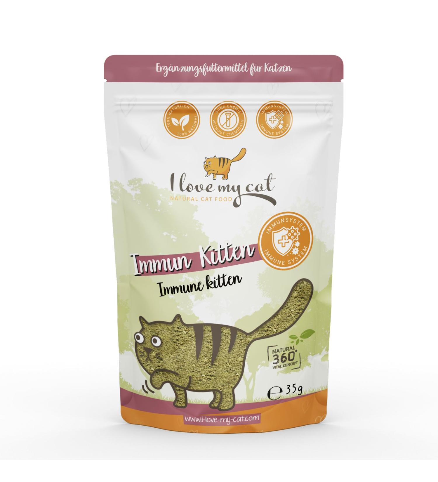 I love my cat Food supplement for kittens Natural ingredients for strong immune defenses Developed with veterinarians Immune powder - 35g - Buy Online on GoSupps.com