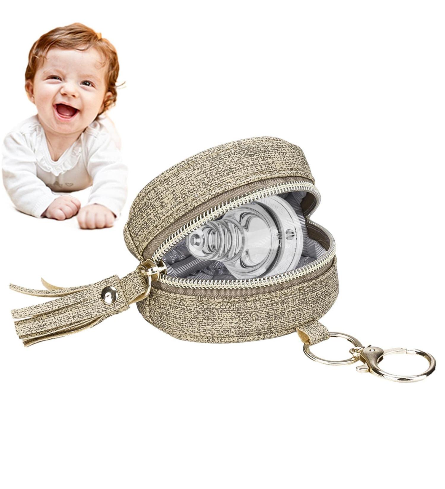 Qiyifang Pacifier Bag - Diaper Bag Pacifier Holder with Closure & Key Holder | Fits 2 Pacifiers Perfect for Travel & Organization - Buy Online on GoSupps.com