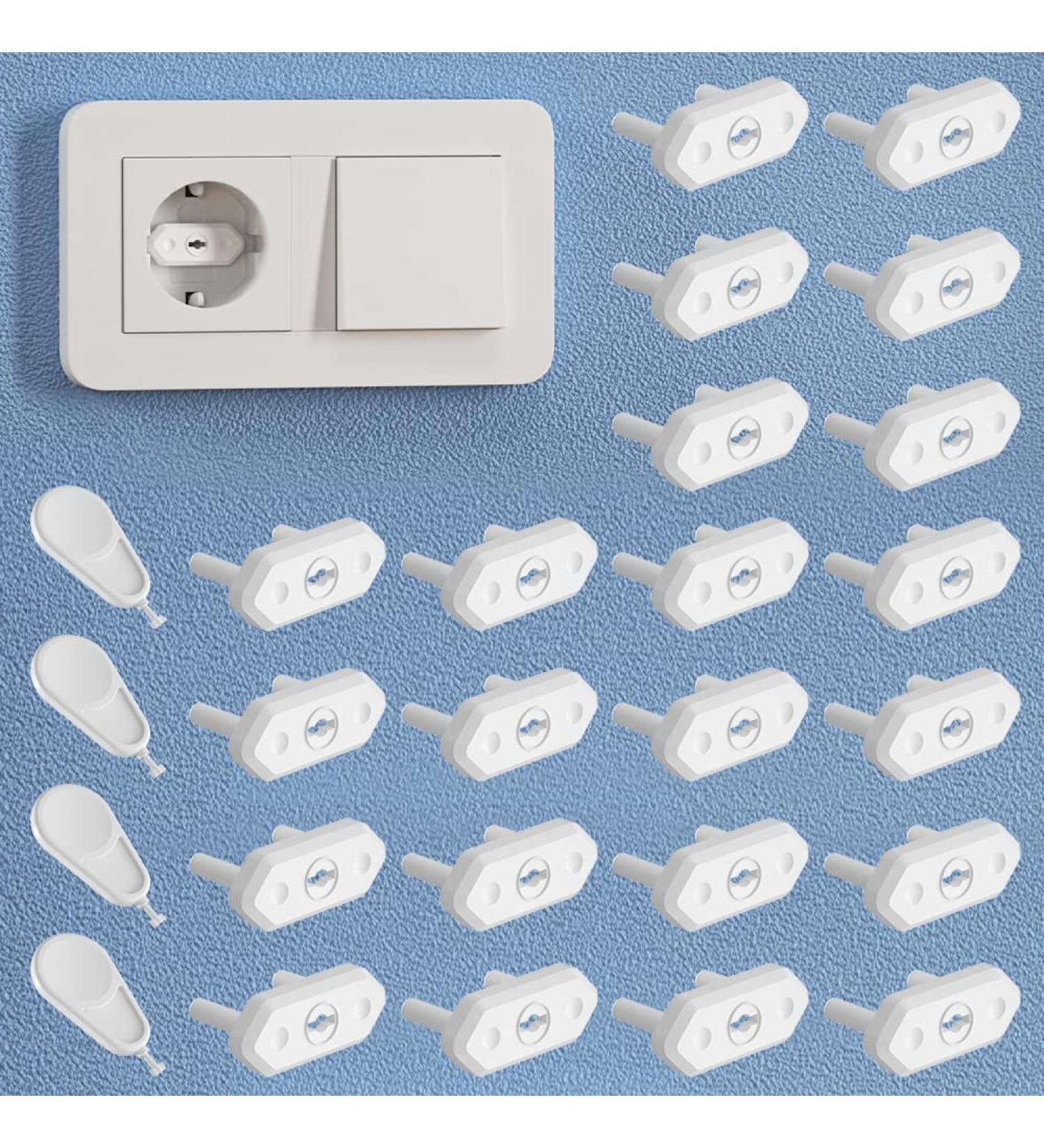 Safelon 22 + 4 Pack Italian & European Baby Electrical Socket Covers Child Safety Plugs (White) - Buy Online on GoSupps.com