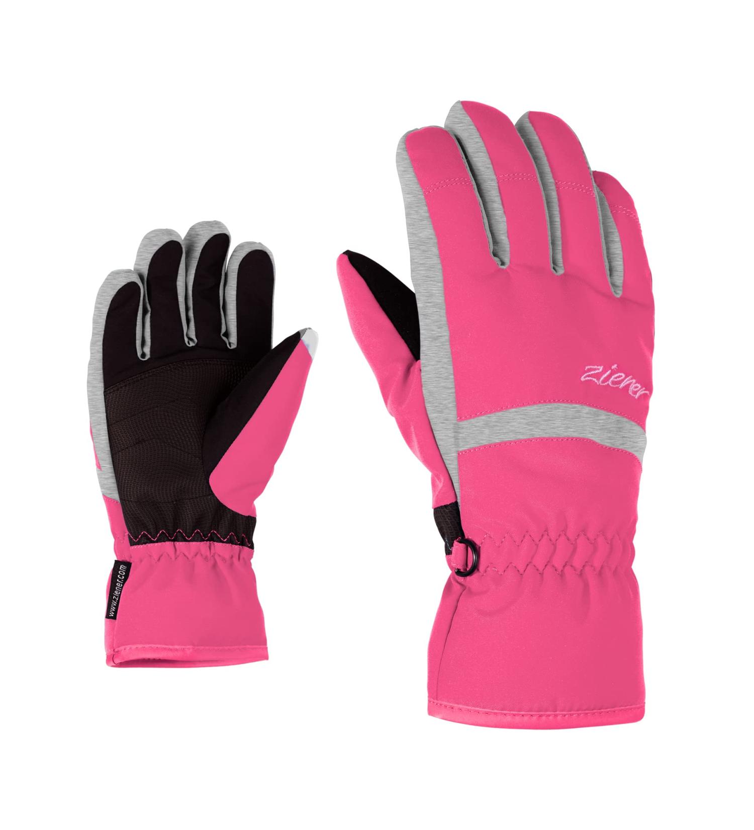 Ziener LEJANO Children's As(r) Glove Junior Ski Gloves/Winter Sports | Waterproof Breathable 6 pop pink