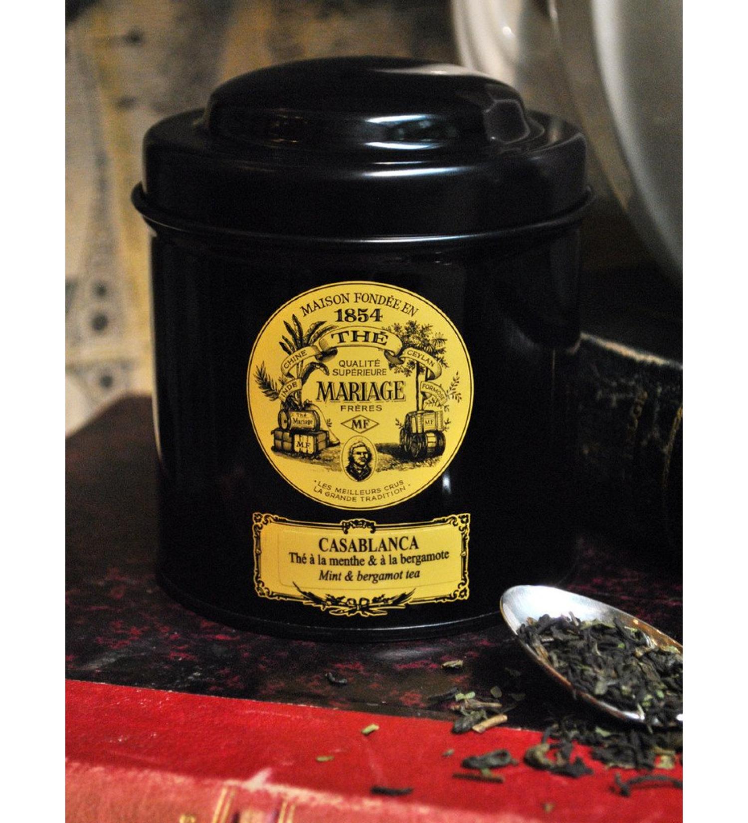 Mariage Fr res - CASABLANCA - Black classical sealed 3.52oz / 100gr canister / tin