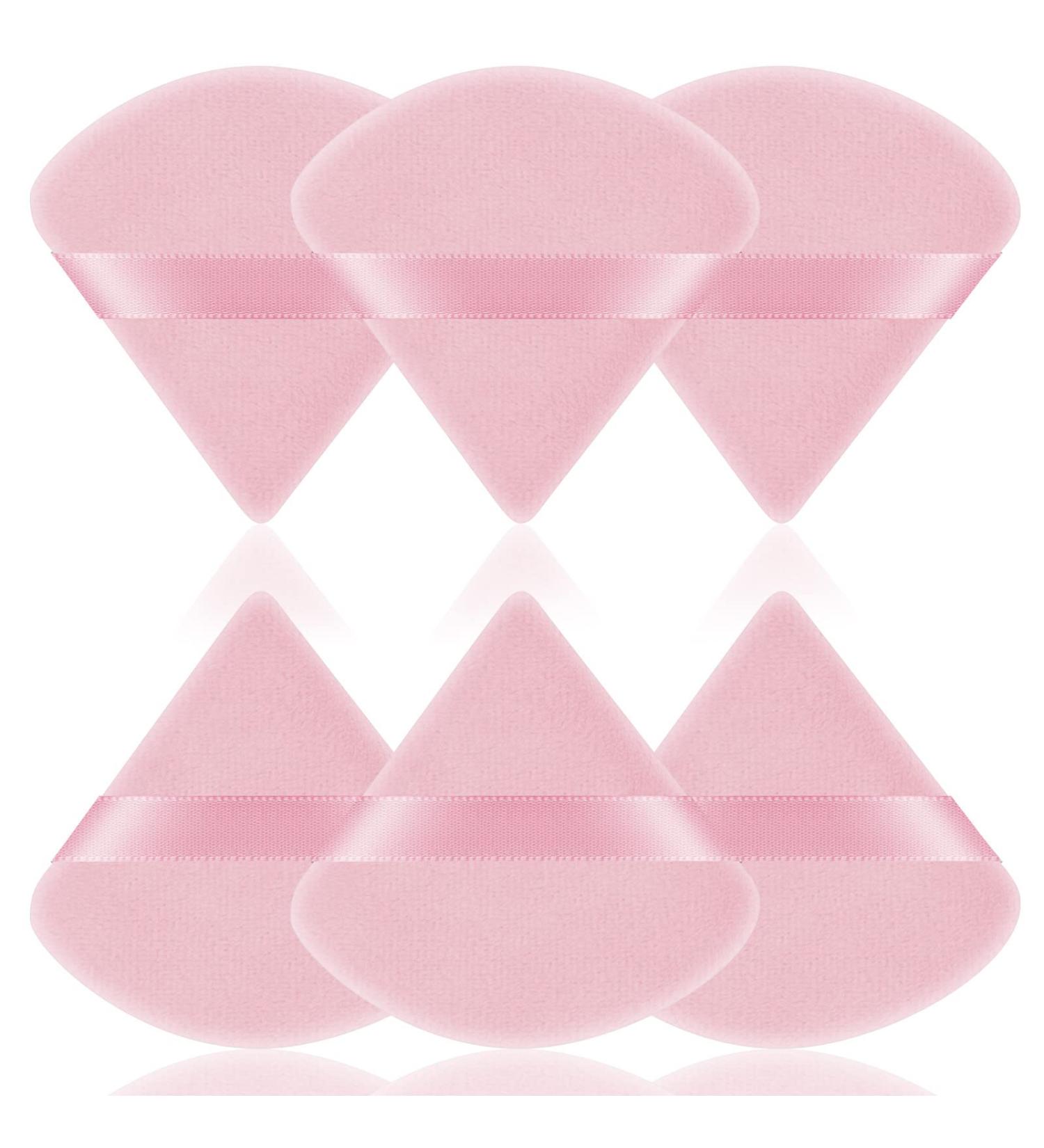 Auauy 6 PCS Triangle Makeup Powder Sponge Set - Washable & Reusable Face Puffs for Loose Powder & Foundation - Pink Makeup Tools - Buy Online on GoSupps.com