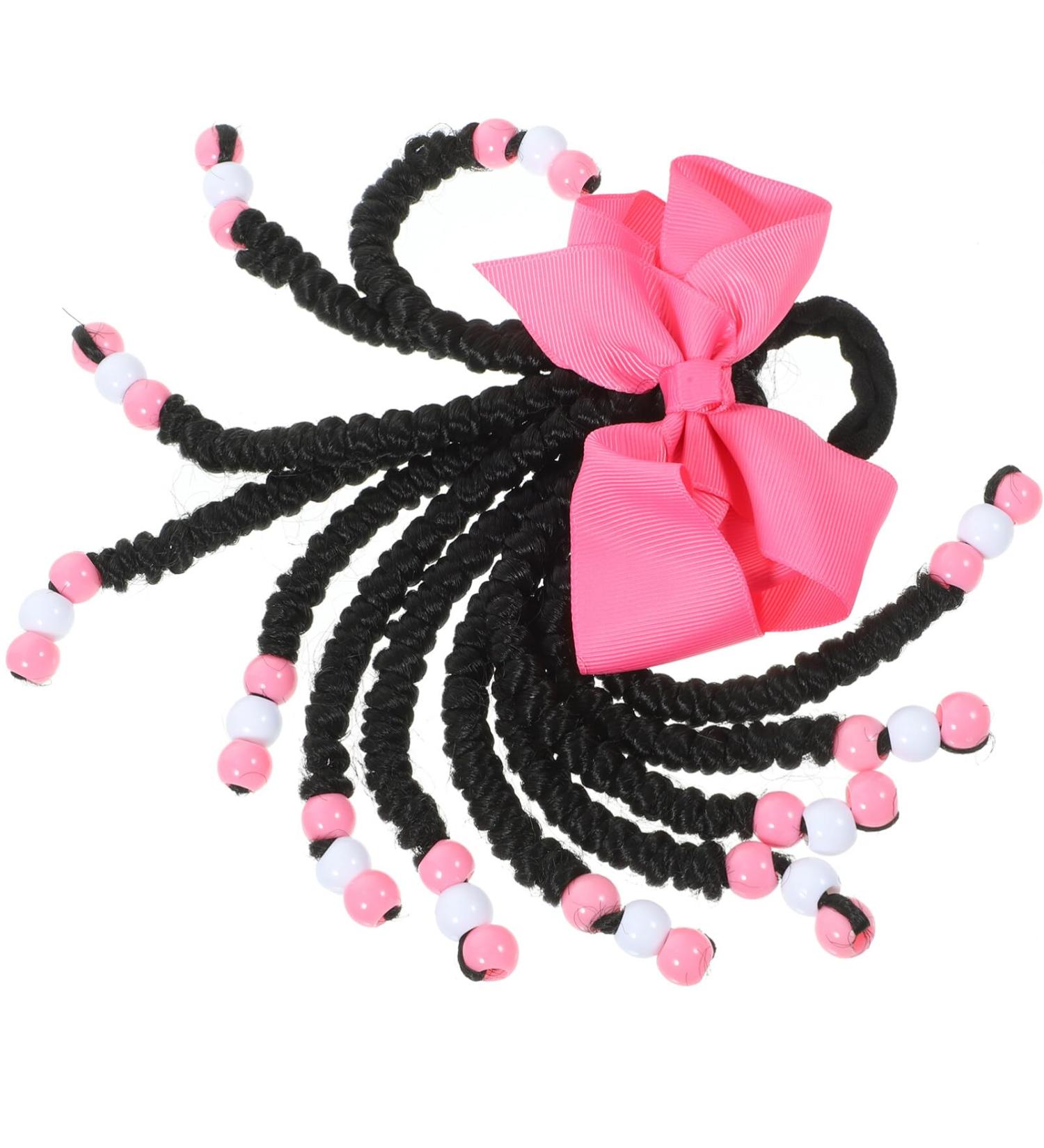 Ponytail Beads and Dreadlocks Fake Braids Color Hair Extensions for Kids Beaded Braided Braids Hair Extensions Kids Ponytail Extension Wig Women's Bow Tie Chemical Fiber Headband As Shown - Buy Online on GoSupps.com