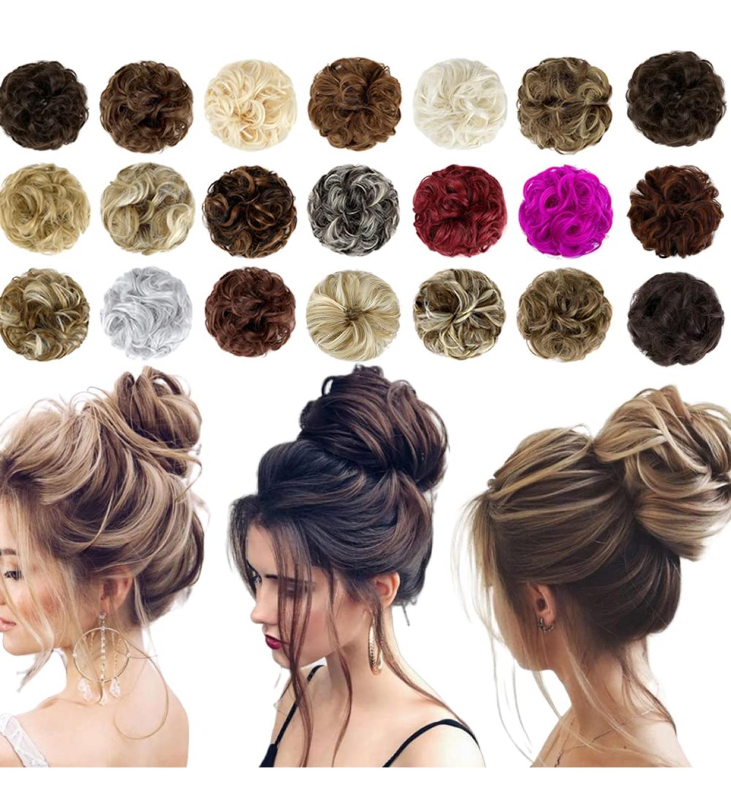 Qunlinta Messy Bun Hair Piece | Updo Scrunchies Hair Extensions | Light Brown Mix Ash Blonde | for Women & Girls - 1 Piece - Buy Online on GoSupps.com