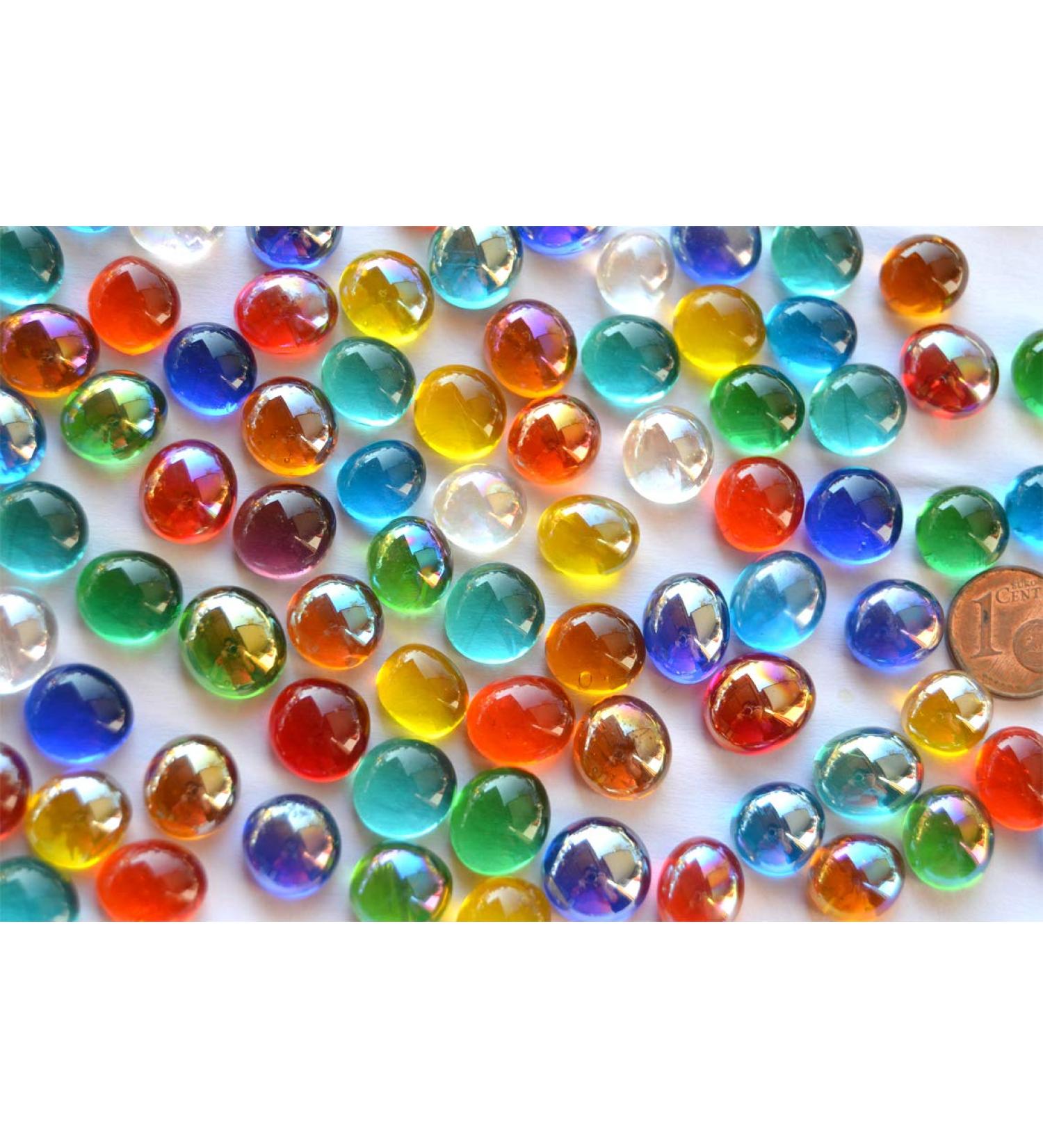 Bazare Masud eK 70g mini glass nuggets 10-12mm mug stones approx. 50 pieces glass stones decorative stones (mixed colors)