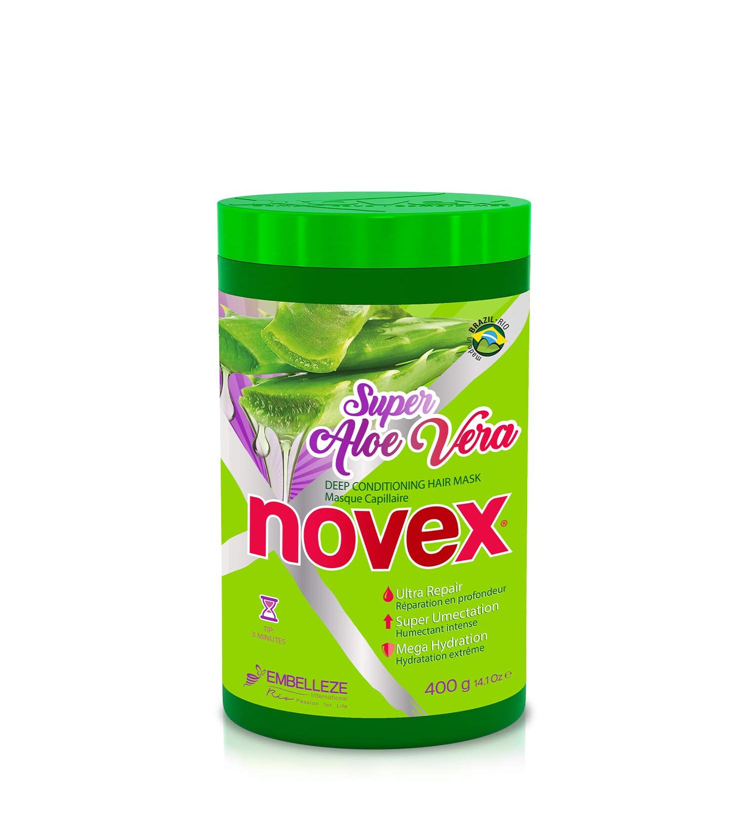 NOVEX Super Aloe Vera Hair Mask - Frizz & Volume Control - 400gm Jar - For All Hair Types - Strengthening & Hydrating - Buy Online on GoSupps.com