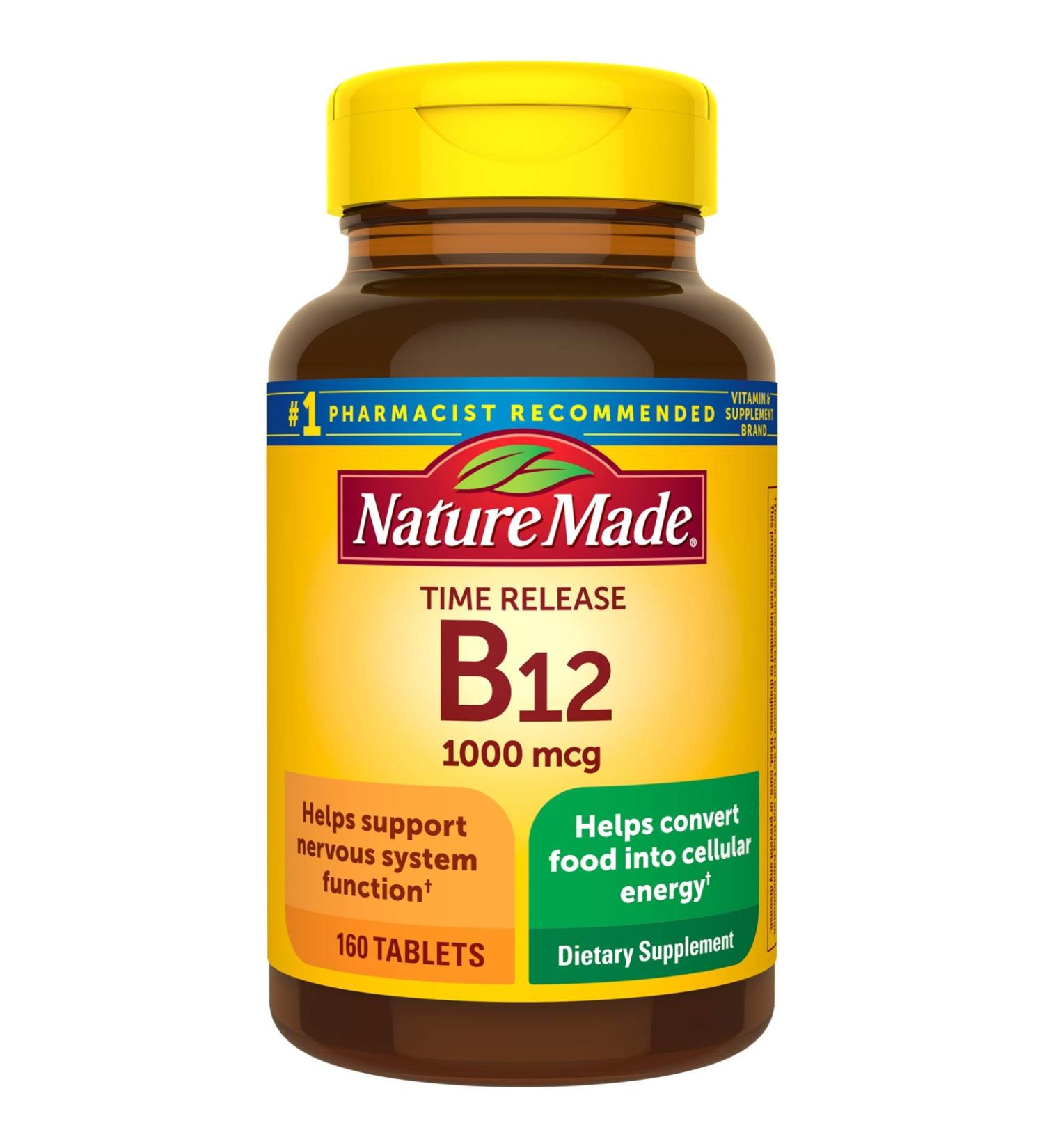 Nature Made Vitamin B12 1000 mcg Time Release Tablets - Energy Metabolism Support, 160 Day Supply - Buy Online on GoSupps.com