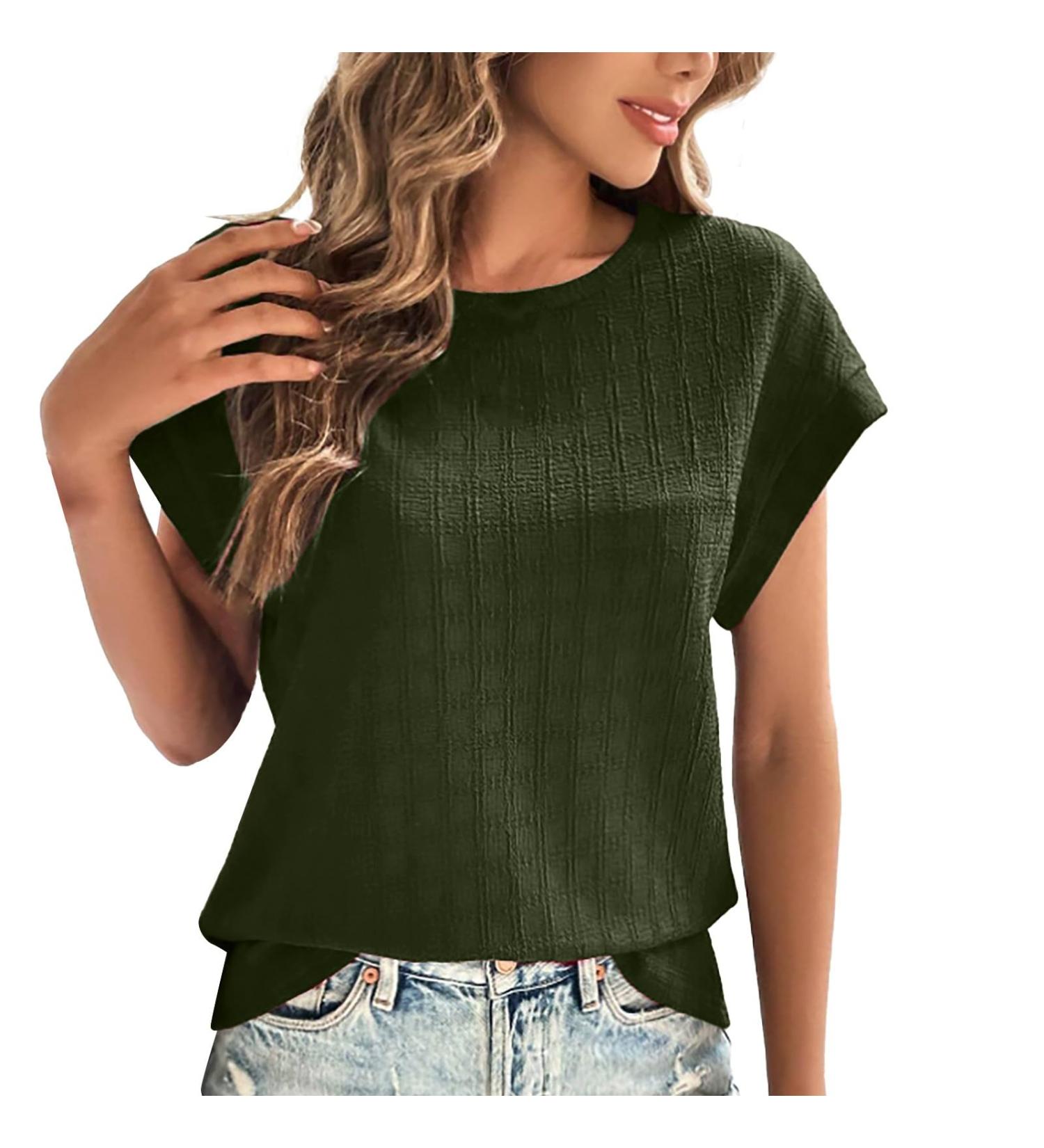 Shop Golatcr Womens Summer T-Shirts | Short Sleeve V-Neck & Printed Styles - Cotton Tops in Red Pink & Green (XXL Available) - Buy Online on GoSupps.com