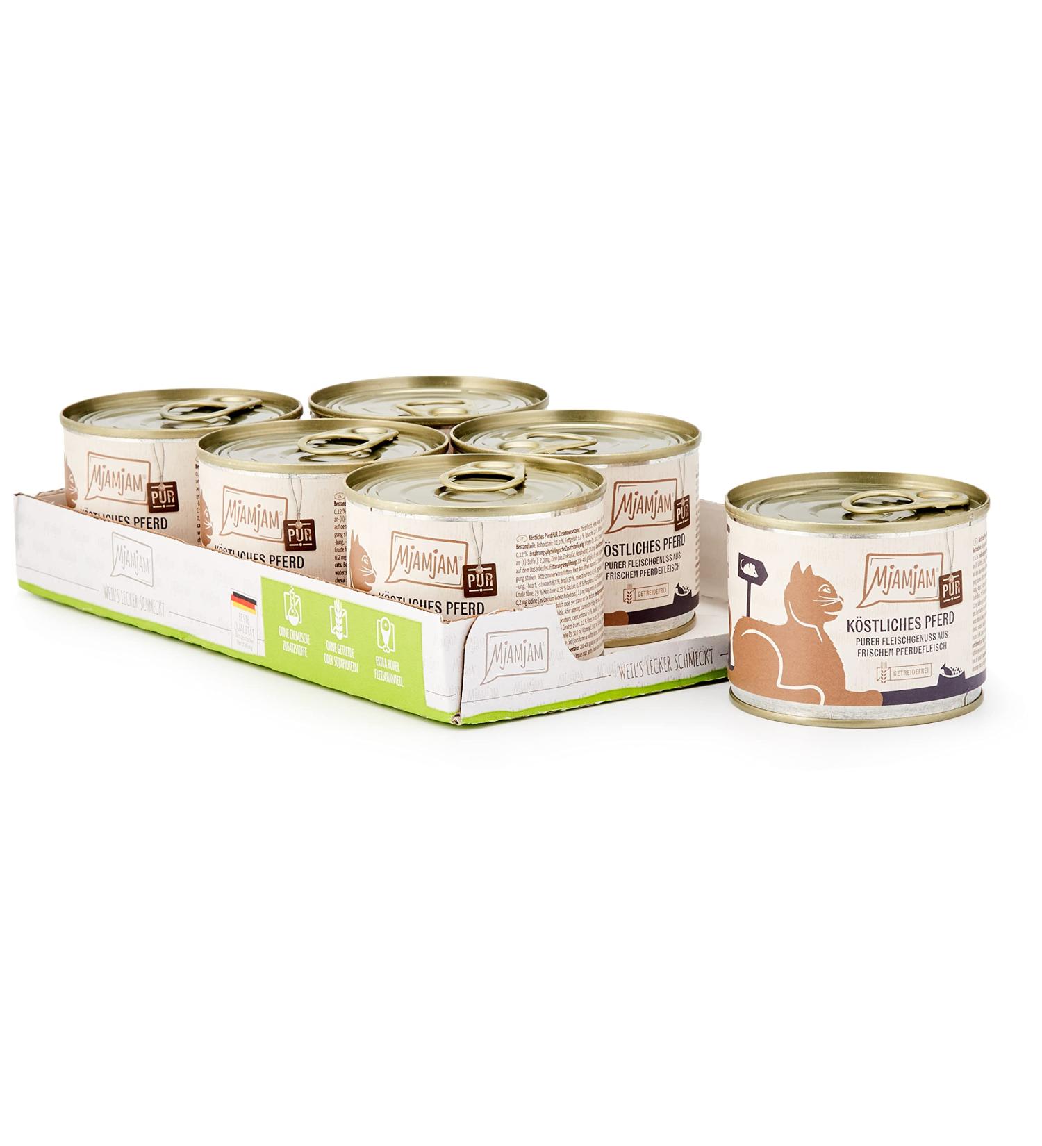 Mjamjam Premium Grain-Free Wet Cat Food - Pure Horse Meat 6-Pack (6 x 200g) - Ultimate Feline Delight - Buy Online on GoSupps.com
