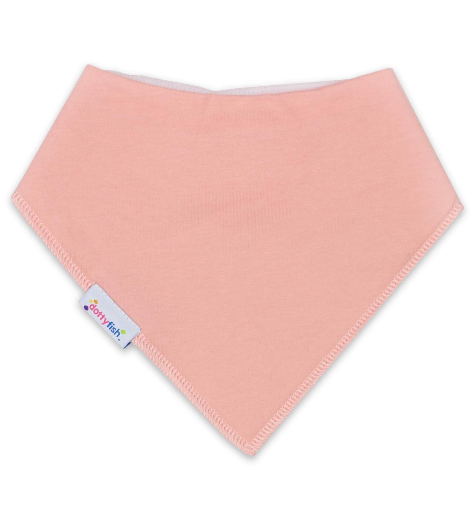 Dotty Fish Baby Bandana Bibs. Drool Bibs. Super Absorbent Teething Bibs for Girls Boys Unisex. Organic Cotton Bibs. One Size Peachy Pink