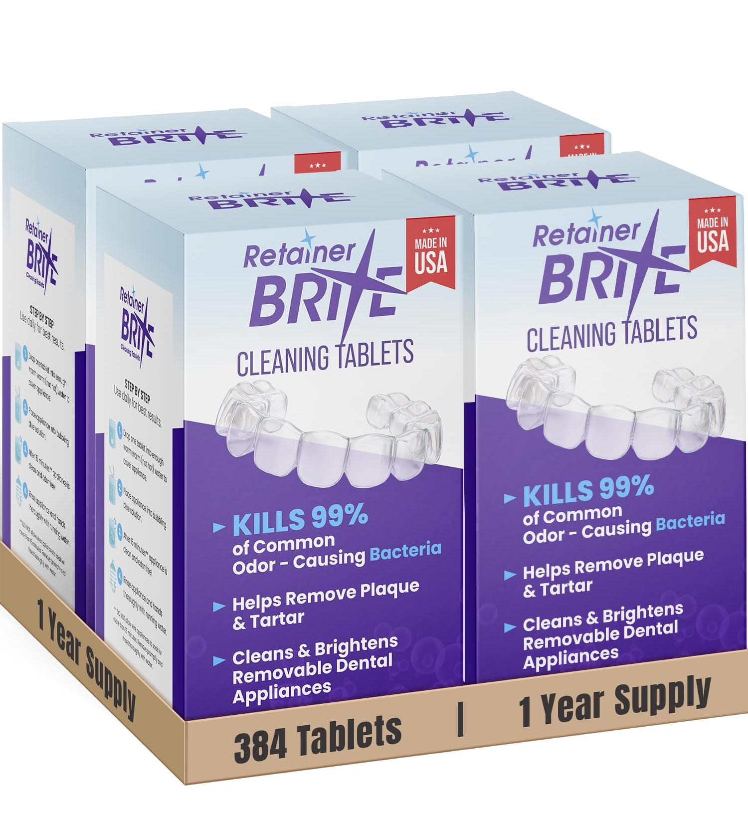Retainer Brite Retainer brite, 1 year supply, 384 tablets, 384 Count - Buy Online on GoSupps.com