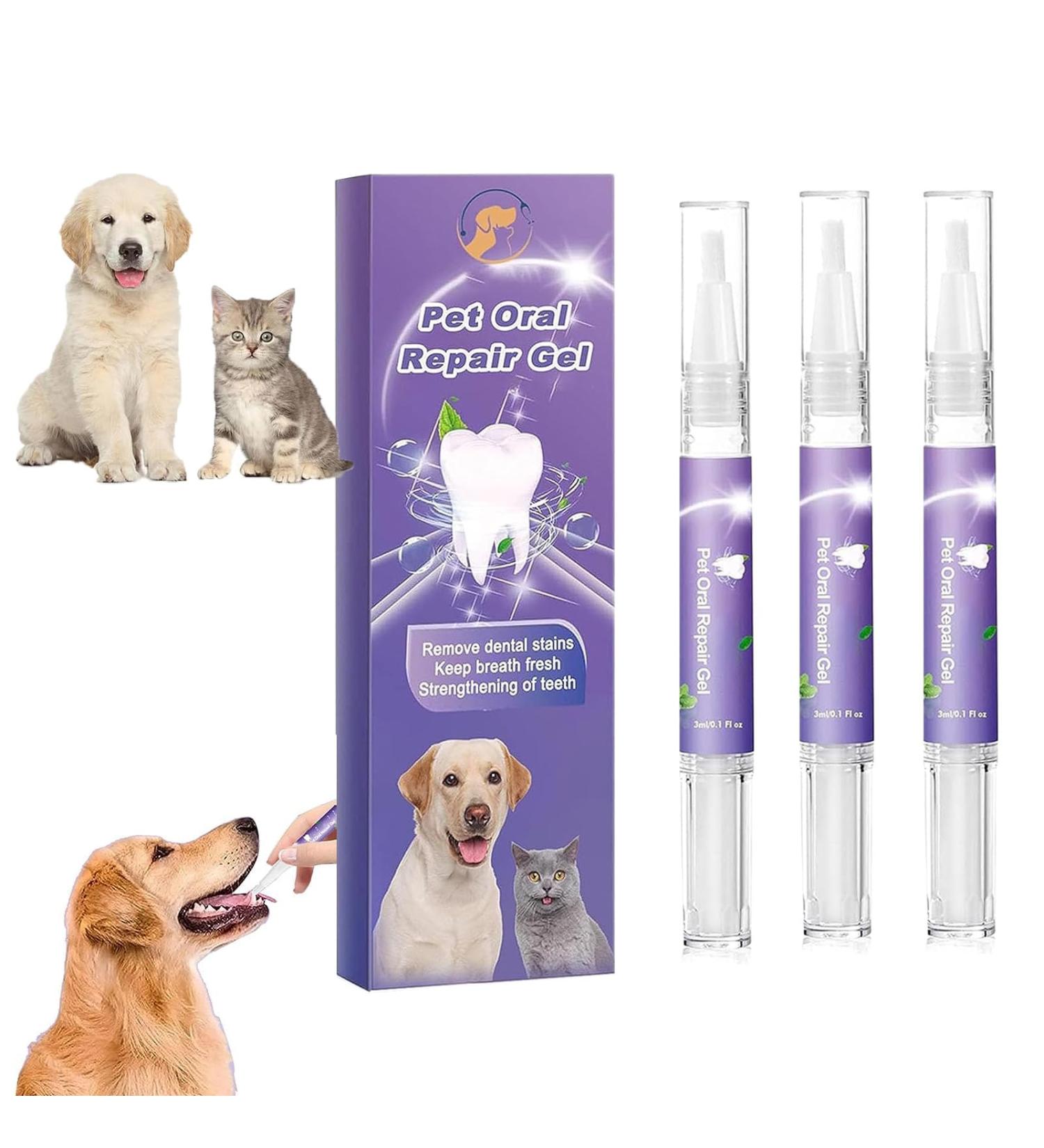 3PCS Cvreoz Pet Oral Repair Gel Pet Oral Spray Clean Teeth Pet Breath Freshener Gel Pet Brush Free Oral Gel Pet Mouth Spray for Eliminate Bad Breath (Gel) - Buy Online on GoSupps.com