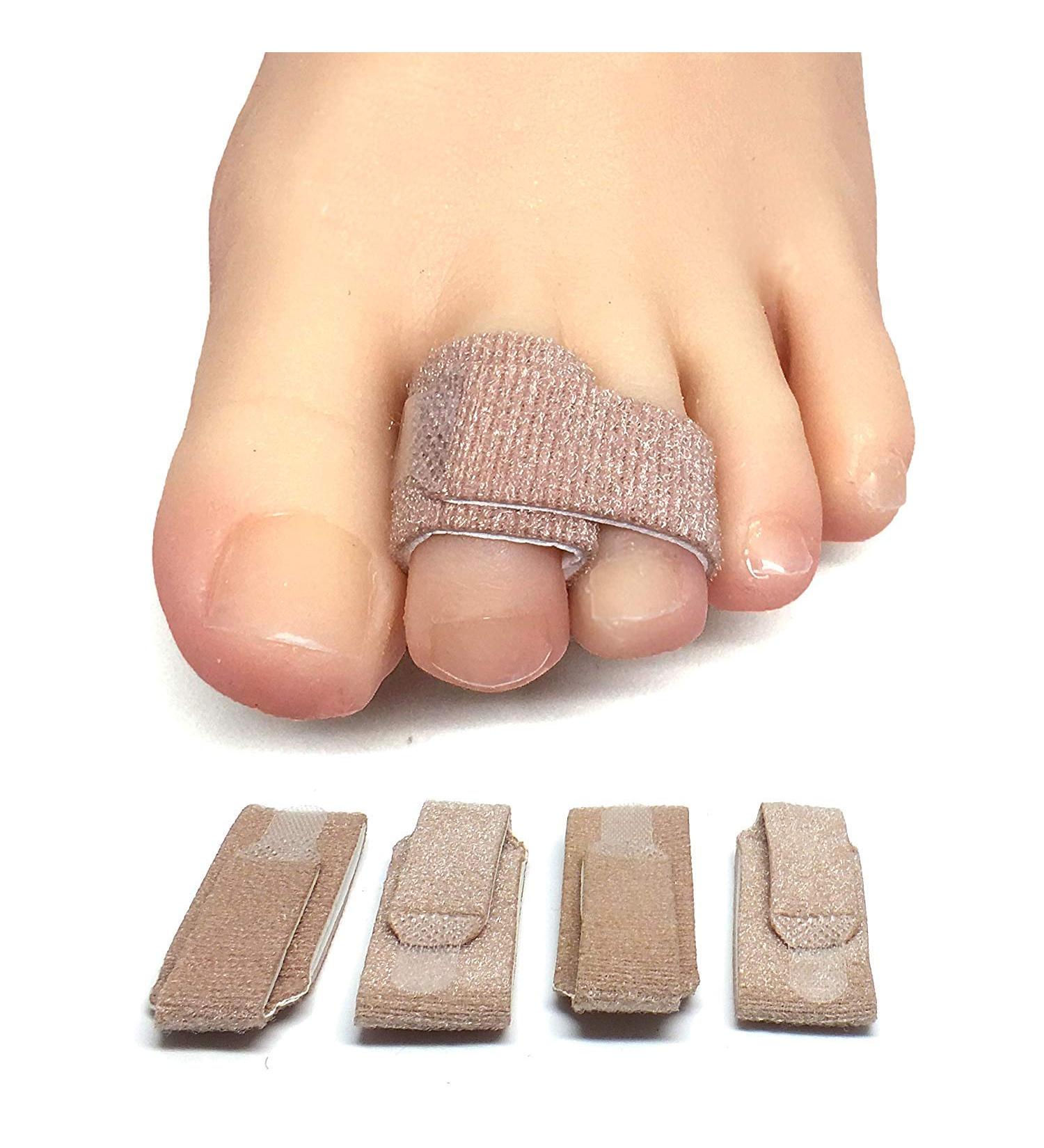 ZenToes Reusable Fabric Buddy Wraps - 4 Count (Beige) | Hammertoe Straightener & Broken Toe Support - Buy Online on GoSupps.com