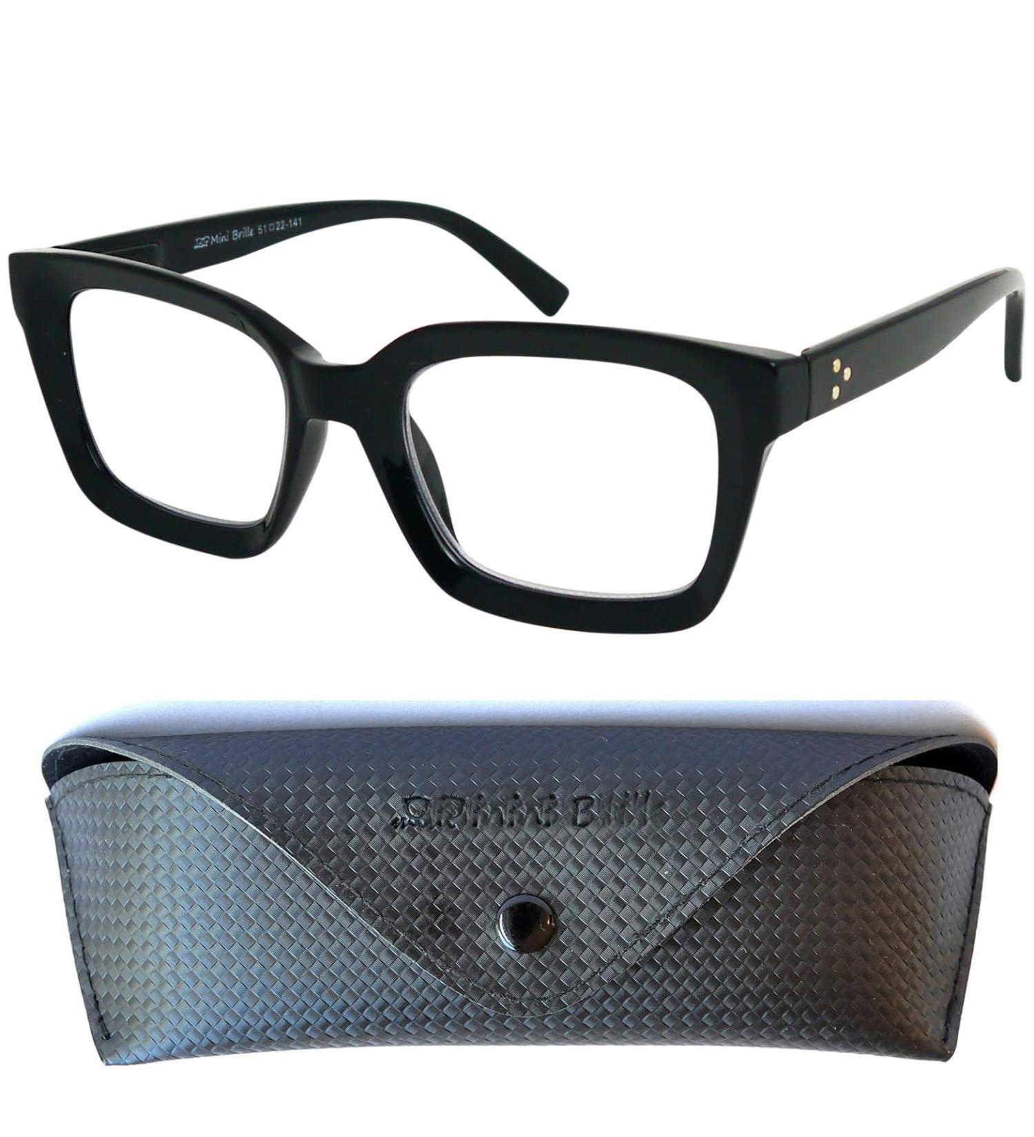 Buy Vintage Mini Reading Glasses | Oversized Square Thick Frame | Free Case | 2.5 Diopters Reading Aid for Women - Buy Online on GoSupps.com