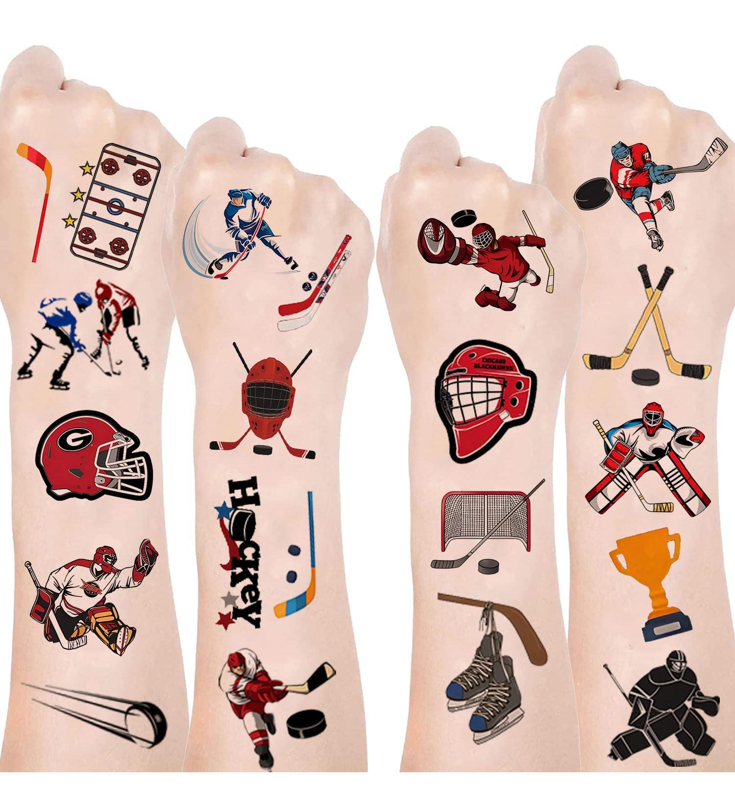 192pcs Ice Hockey Temporary Tattoos - Themed Birthday Party Favors for Kids - Buy Online on GoSupps.com