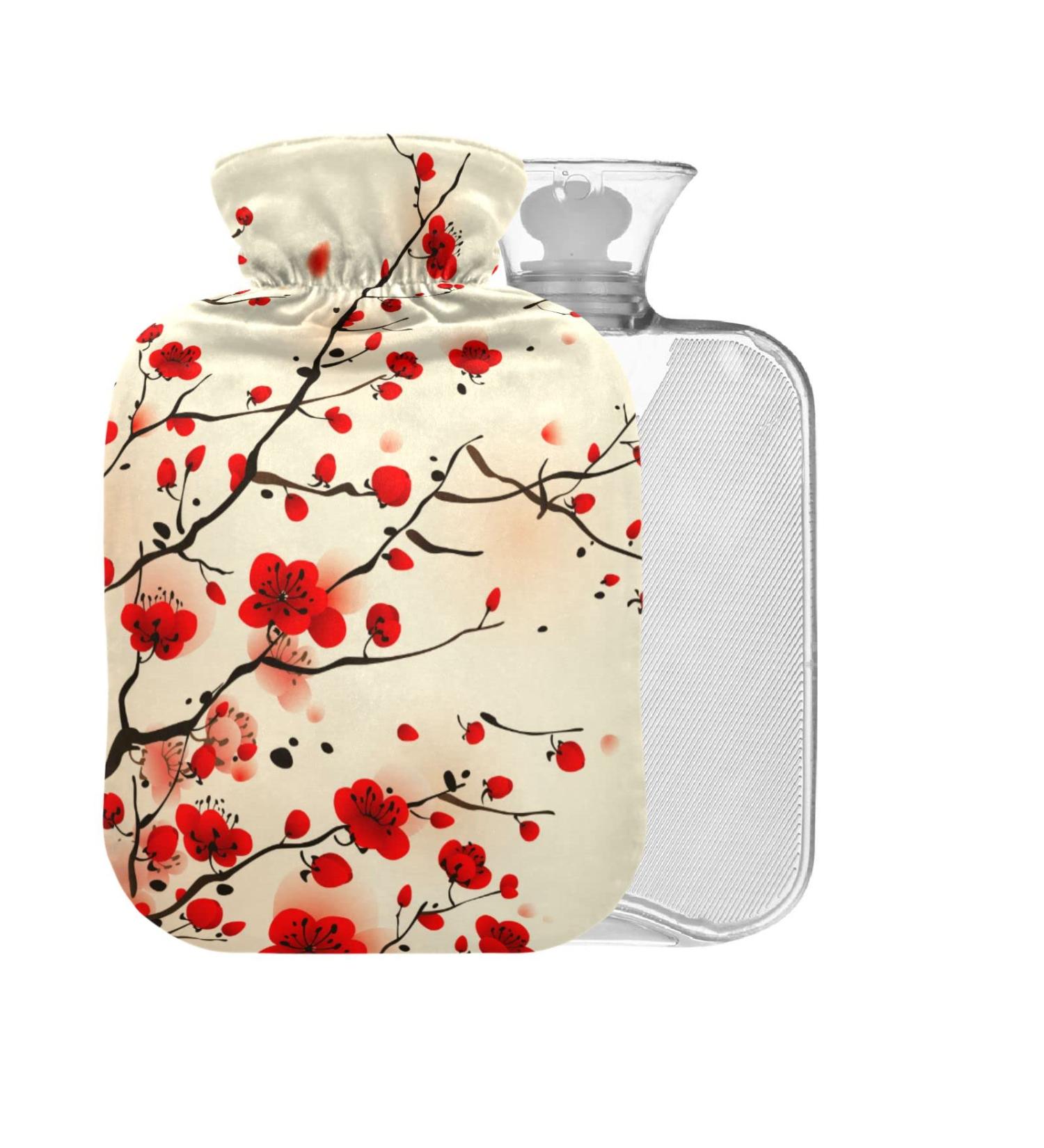 Spring Blossom Hot Water Bottle with Cover - 1L BPA-Free Pain Relief & Hot/Cold Therapy for Back Pain - Buy Online on GoSupps.com