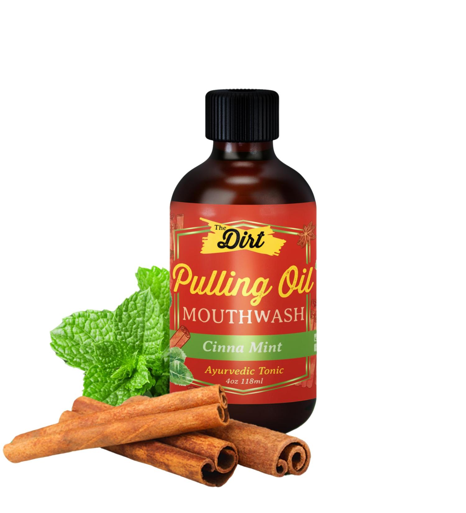 THE DIRT Oil Pulling Mouthwash - Gluten Free Plaque & Tartar Remover Bad Breath Eliminator Teeth Whitener - Cinna Mint 4 Ounce - Shop Internationally - Buy Online on GoSupps.com