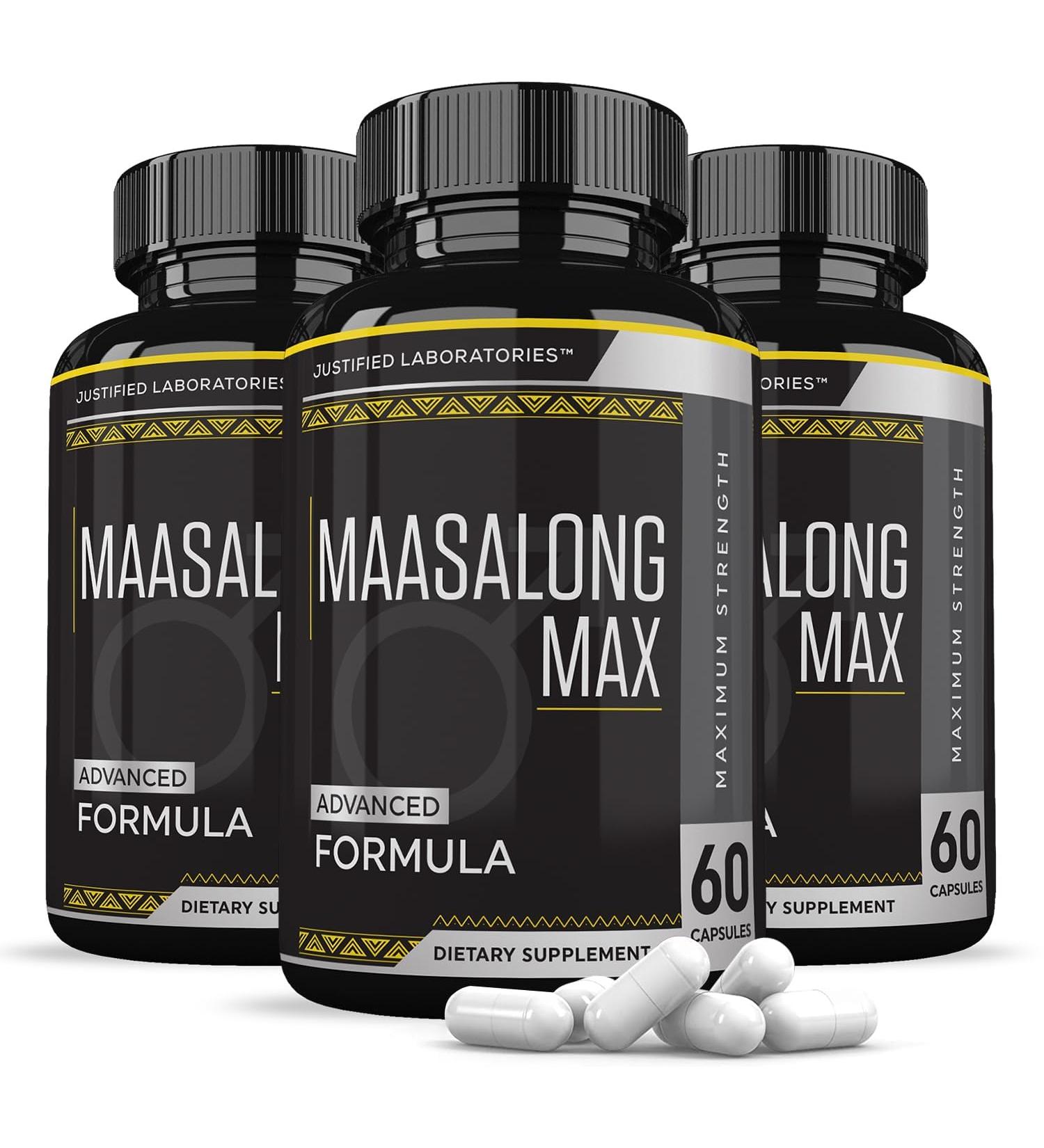Justified Laboratories (3 Pack Maasalong Max 1600MG Advanced Men's Health Masalong Formula 180 Capsules - Buy Online on GoSupps.com