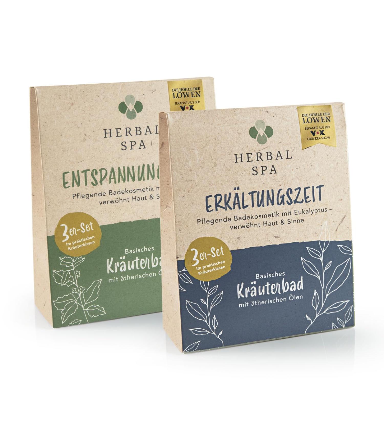 Herbal Spa Cold & Relaxation - 2x 3 Herbal Pillows (100g) | Nursing Bathing Cosmetics with Essential Oils | Pampered Skin & Senses | Pure Nature Power (300g) - Buy Online on GoSupps.com