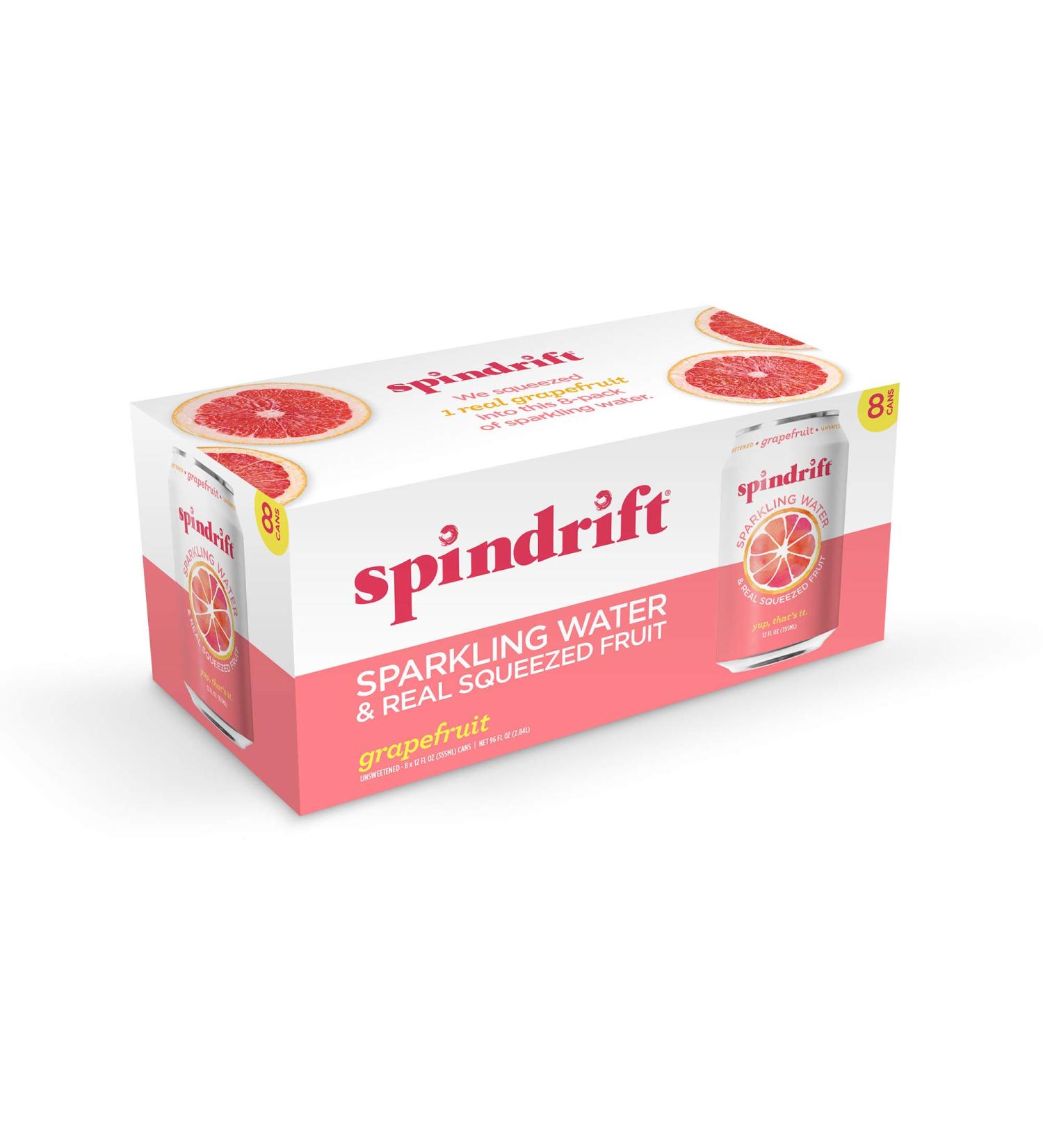 Spindrift Grapefruit Sparkling Water 12 Fl Oz - Pack of 8 - Buy Online on GoSupps.com