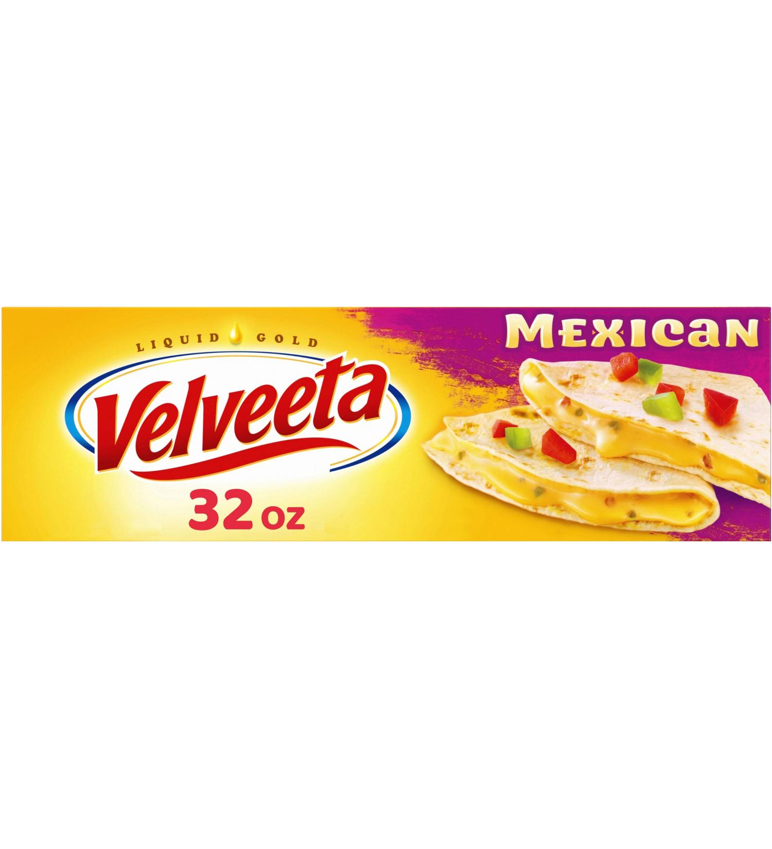 Velveeta Mexican Mild Cheese - 32 oz Box | Authentic Flavor & Creamy Texture - Buy Online on GoSupps.com