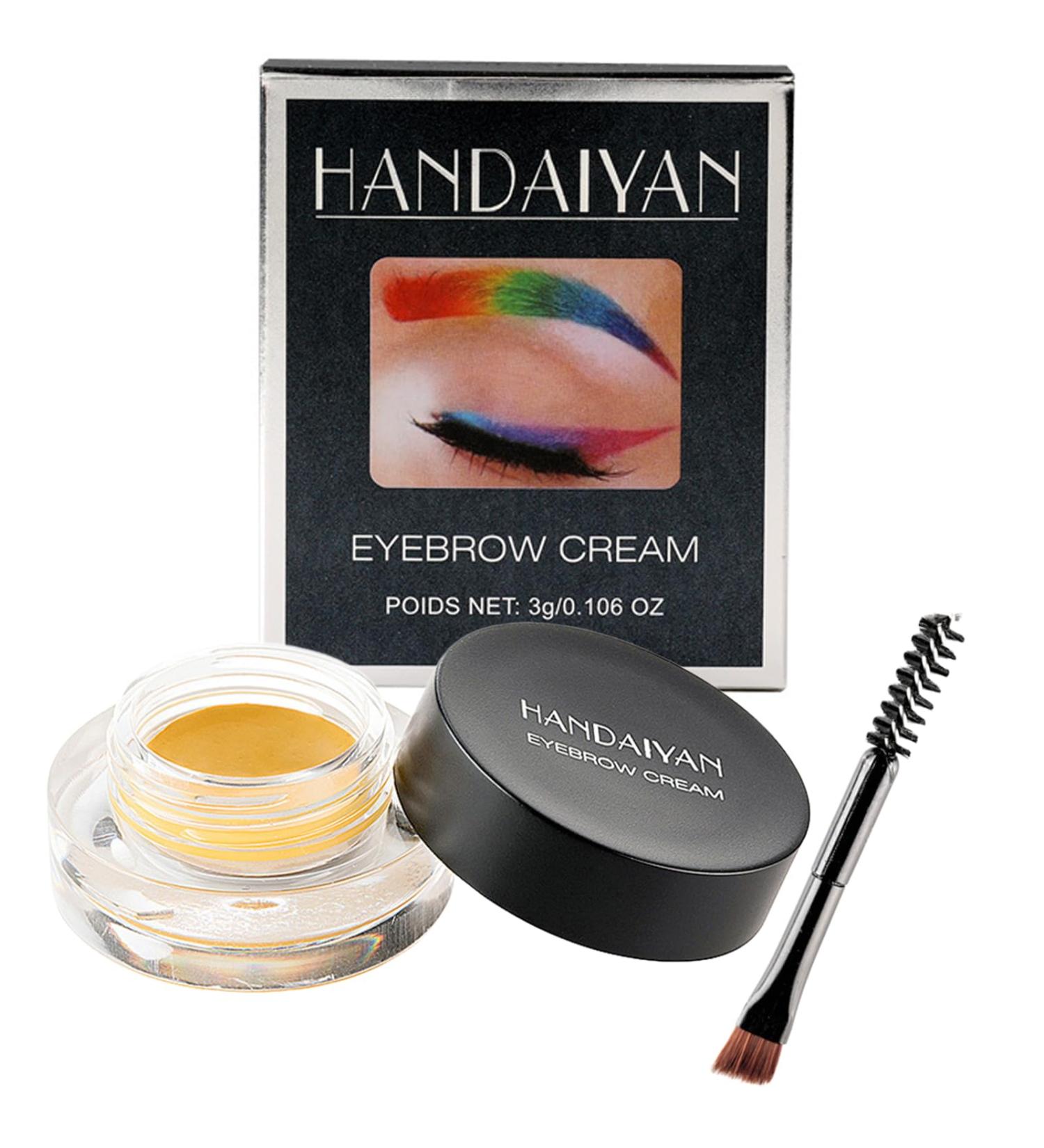HISUNBEN Eyebrow pomade waterproof eyebrow gel eyebrow pomade with brush durable for dense and naturallooking eyebrows yellow - Buy Online on GoSupps.com