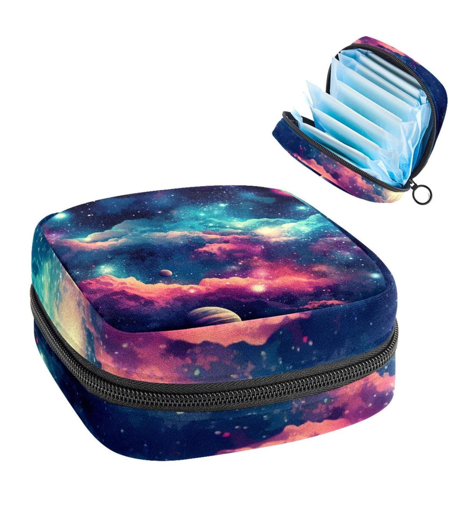 Anna Cowper Nebula Planets Sanitary Napkin Storage Bag - Portable Period Bag for Women and Teens - Multi-colored Design - 1Pcs - Buy Online on GoSupps.com